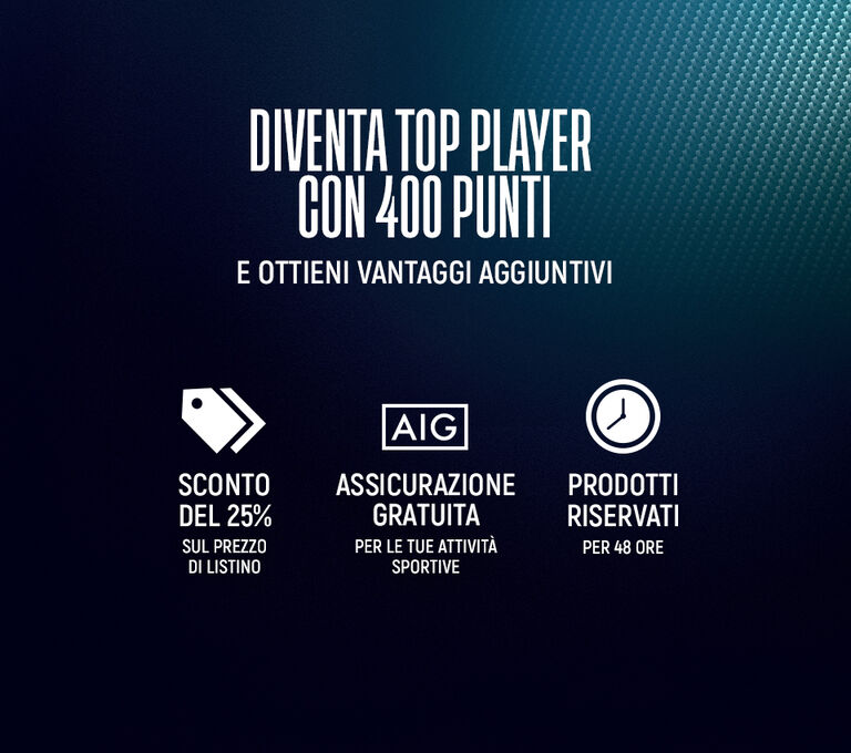 Diventa Top Player con 400 punti e ottieni vantaggi aggiuntivi