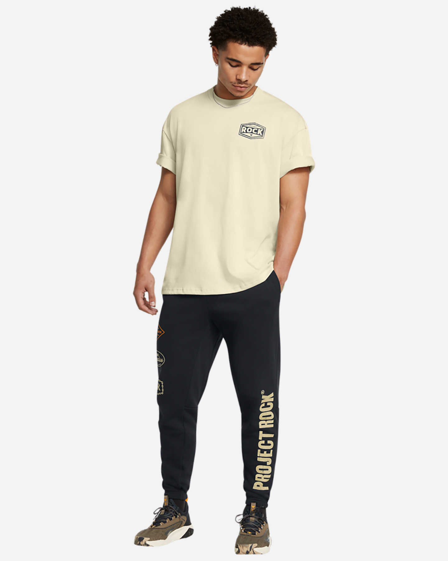 T-shirt UNDER ARMOUR THE ROCK TOOLS BACK M - Beige - 4 | Cisalfa Sport