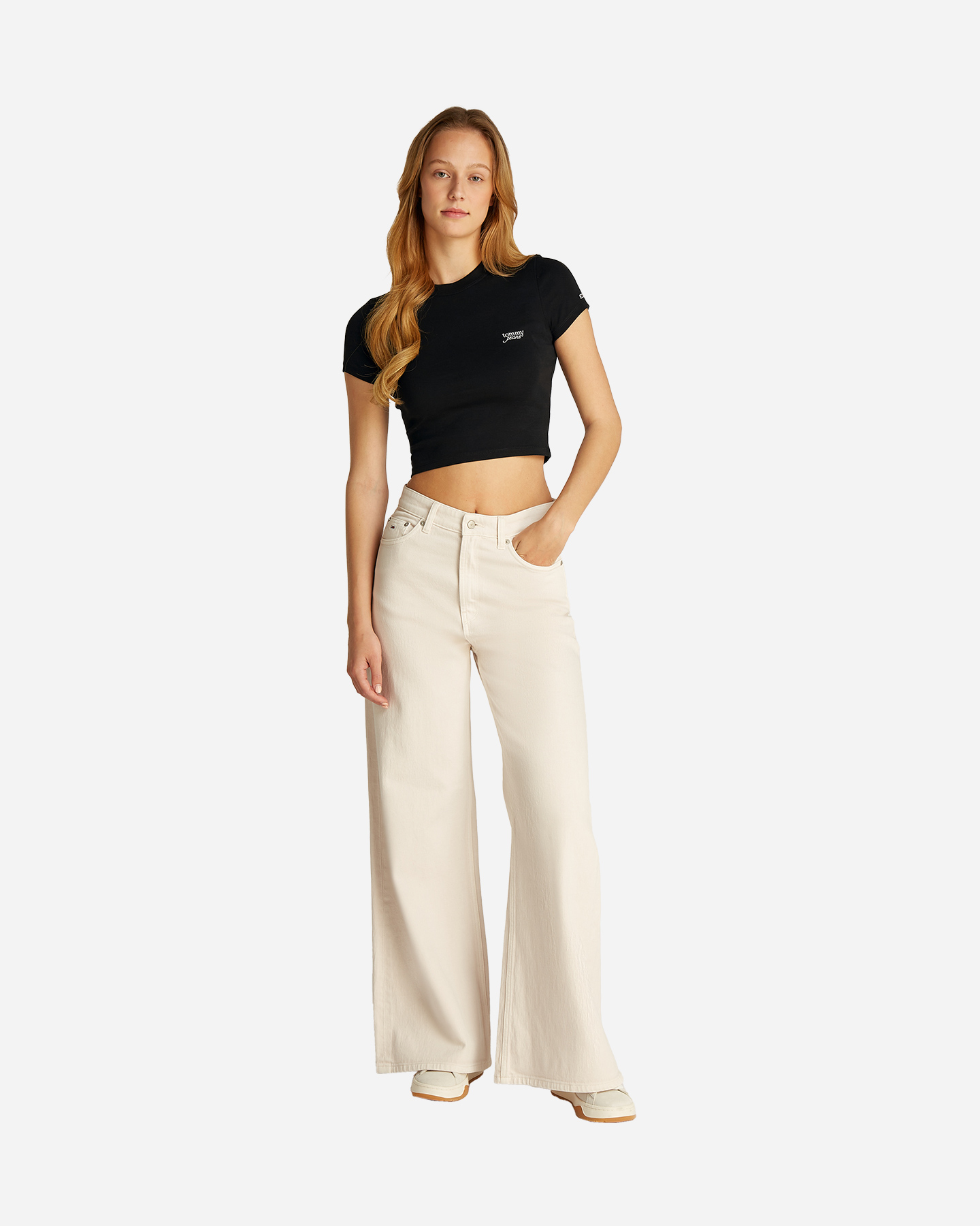 T-shirt TOMMY HILFIGER CROP SIGNATURE W - Nero - 3 | Cisalfa Sport