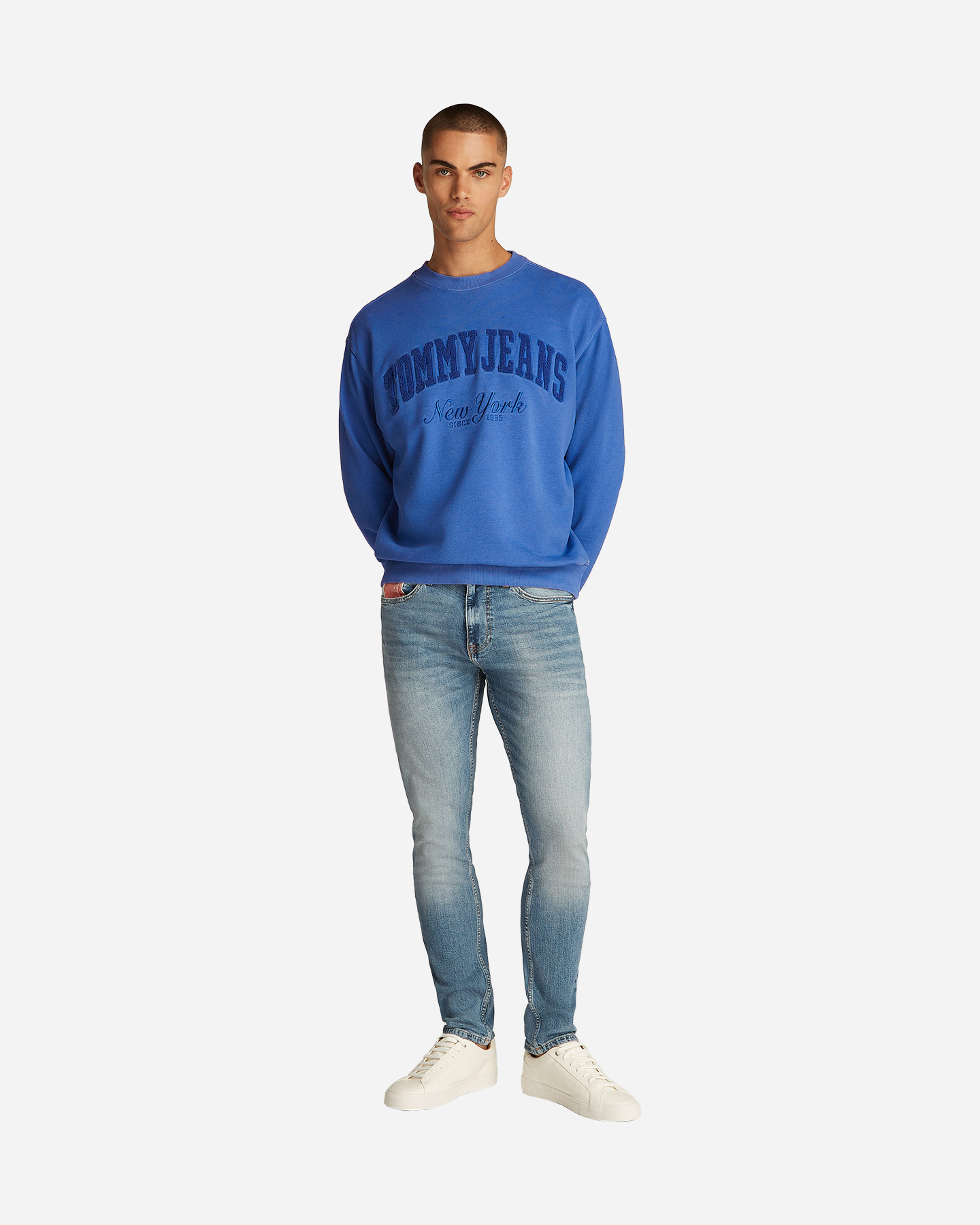 Felpa TOMMY HILFIGER RELAXED VINTAGE VARSITY M - Azzurro - 5 | Cisalfa Sport