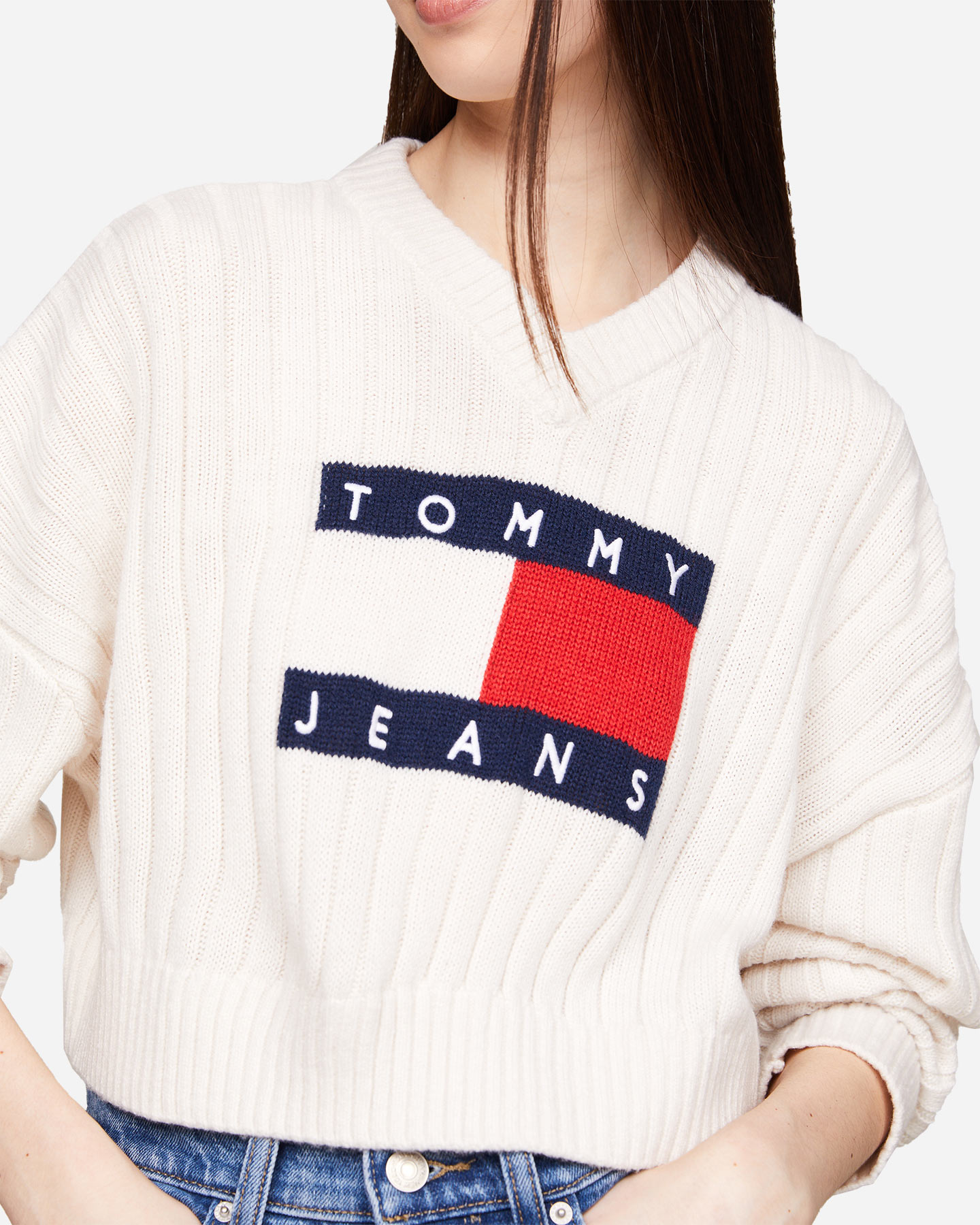 Maglione TOMMY HILFIGER BOXY CENTER FLAG W - 4 | Cisalfa Sport