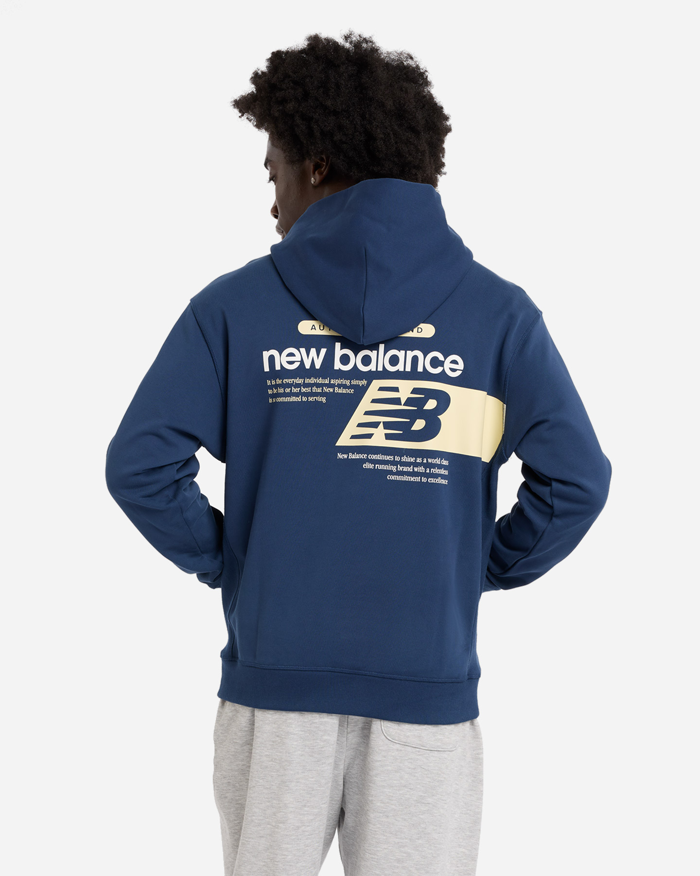 Felpa NEW BALANCE RELAXED GFX BACK BIG LOGO M - Blu Navy - 2 | Cisalfa Sport