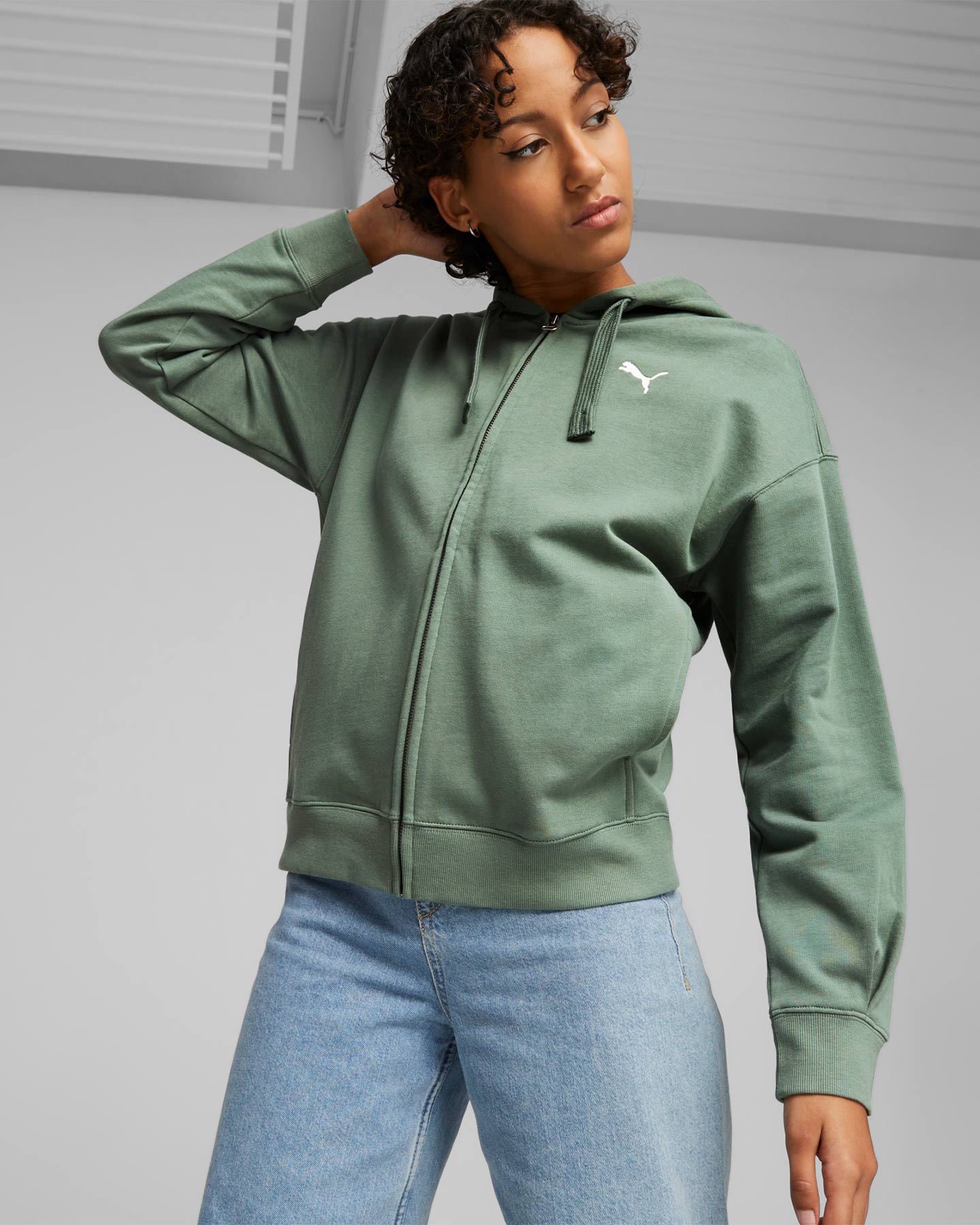 Felpa PUMA HER W - Verde - 2 | Cisalfa Sport