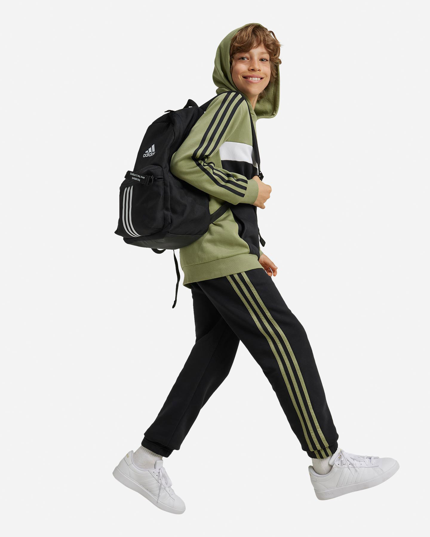 Felpa ADIDAS COLOR BLOCK JR - Verde - 3 | Cisalfa Sport