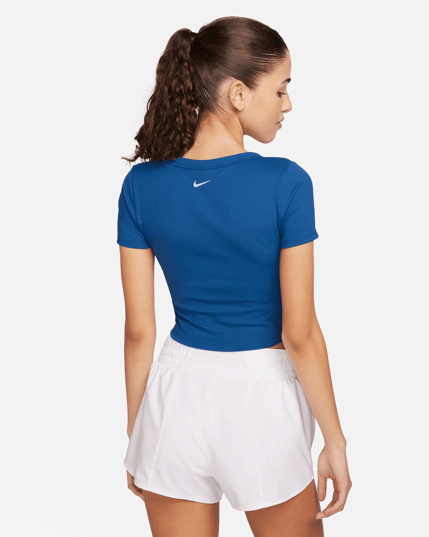 T-shirt training NIKE CROP SMALL LOGO W - Blu - 1 | Cisalfa Sport