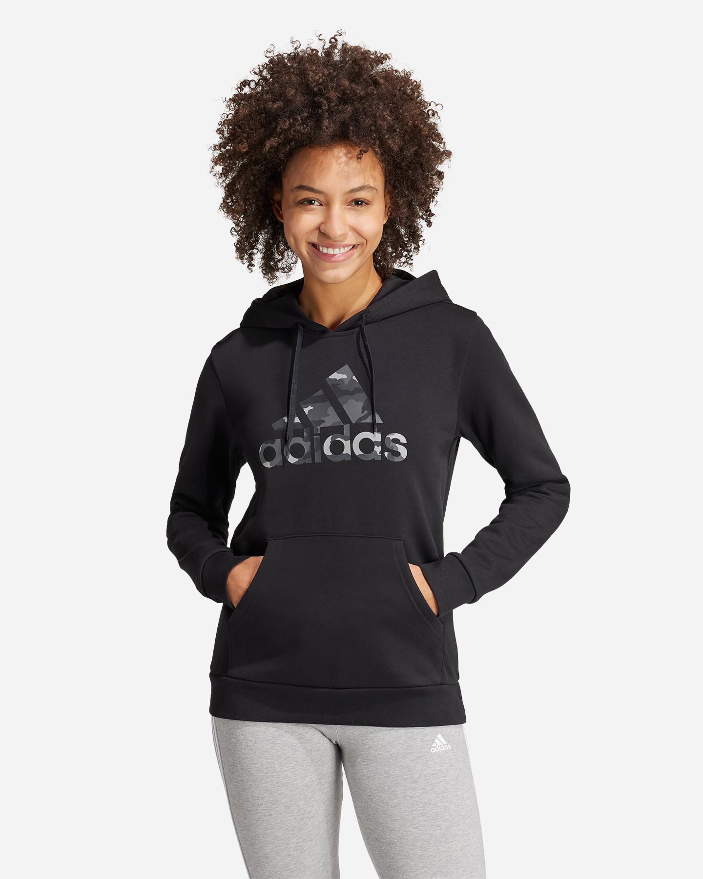 Felpa ADIDAS 3STRIPES CAMO W - Nero - 1 | Cisalfa Sport