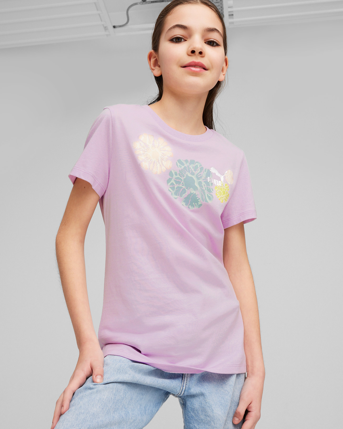 T-shirt PUMA GIRL GRAPHIC JR - Viola - 2 | Cisalfa Sport