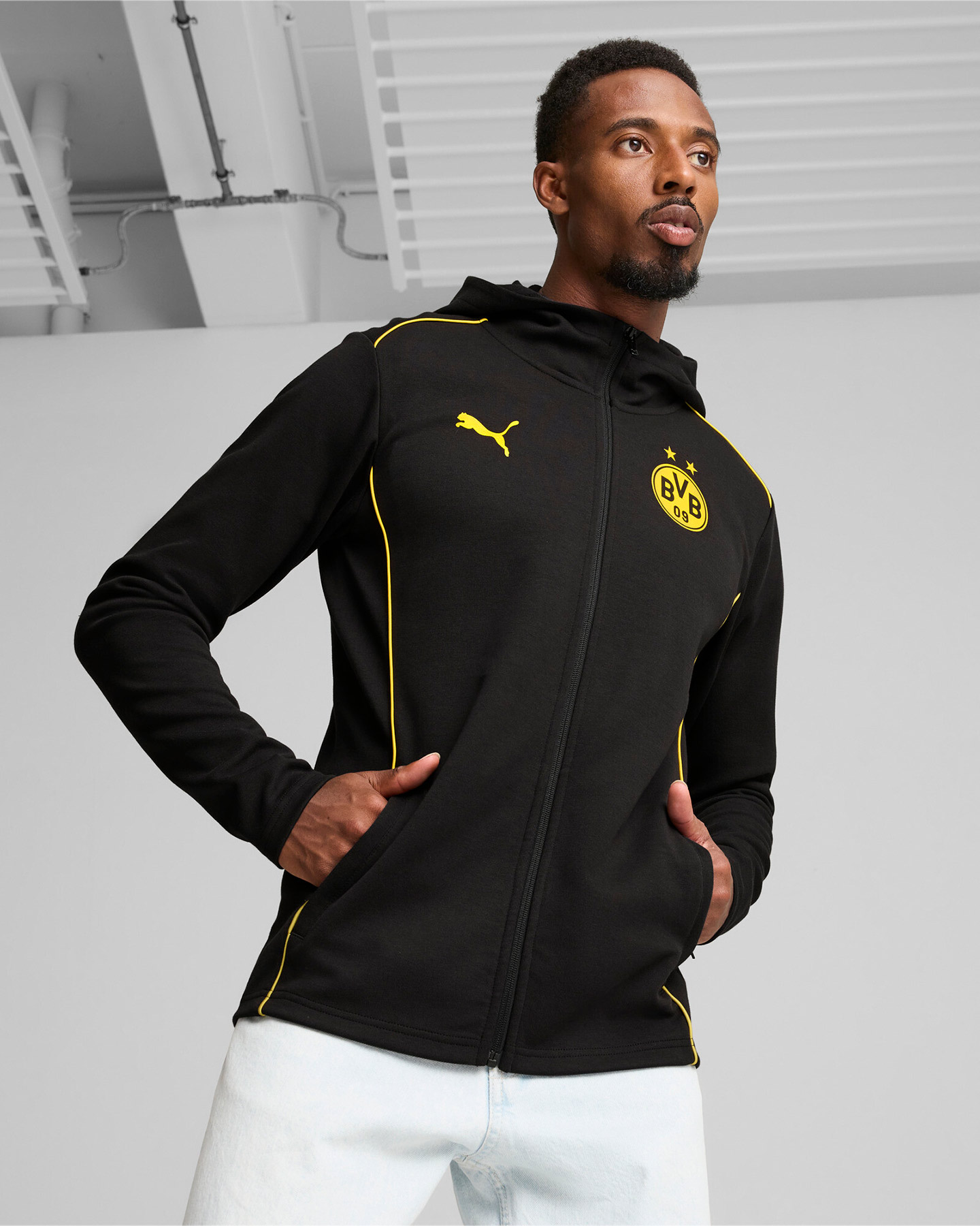 Abbigliamento calcio ufficiale PUMA BORUSSIA DORTMUND CASUALS M - Nero - 2 | Cisalfa Sport