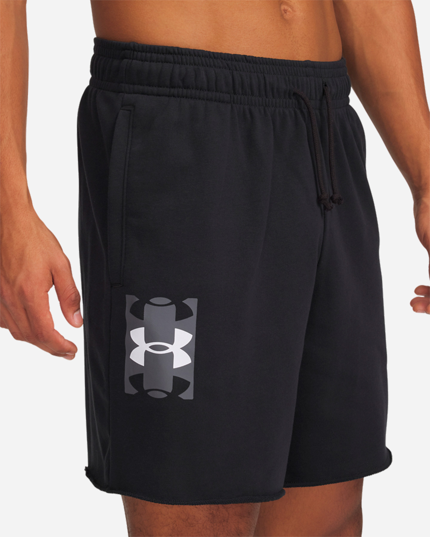 Pantaloncini UNDER ARMOUR RIVAL TERRY LOGO M - Nero - 3 | Cisalfa Sport