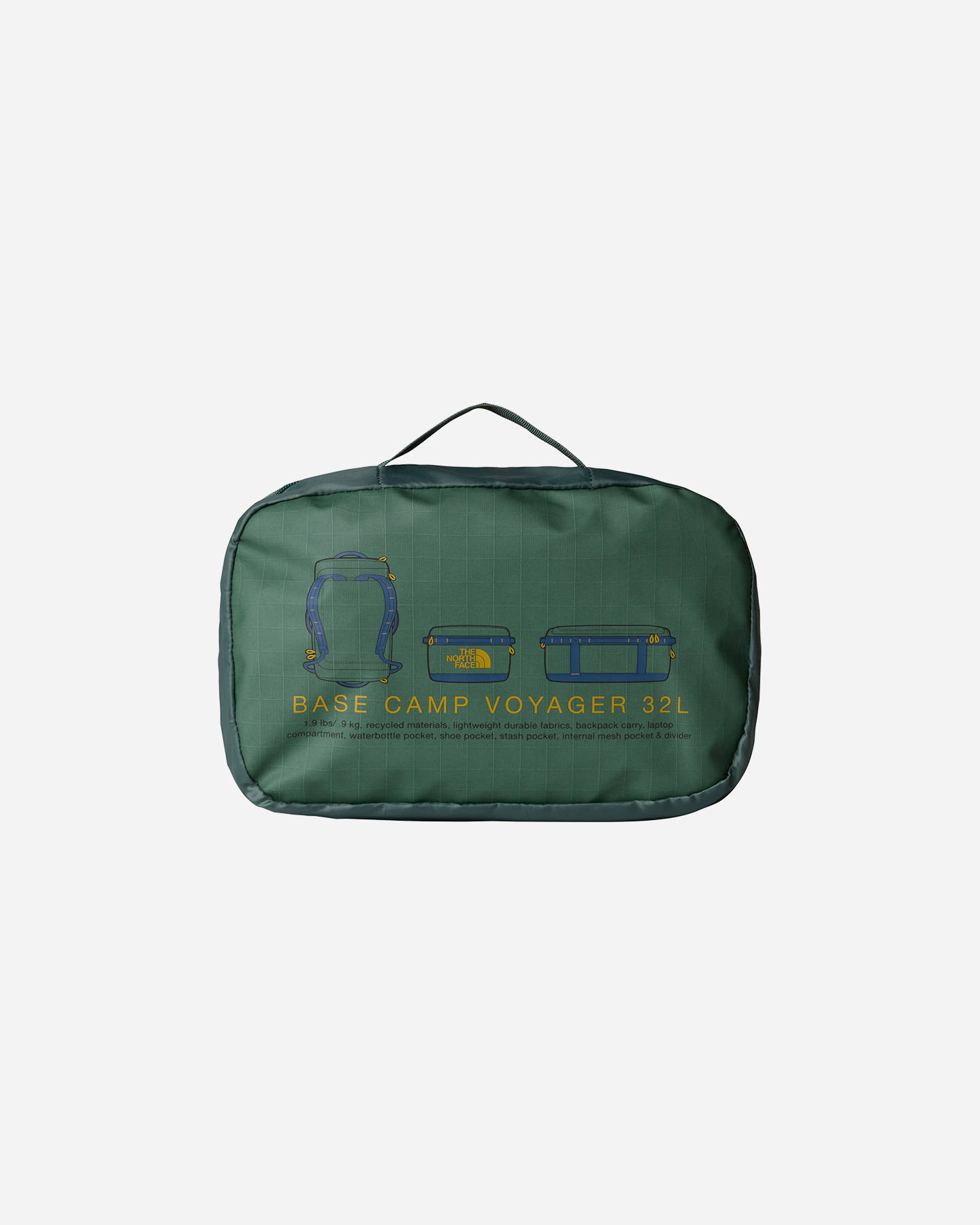 Borsa THE NORTH FACE BASE CAMP VOYAGER DUFFEL 32L - Verde - 4 | Cisalfa Sport