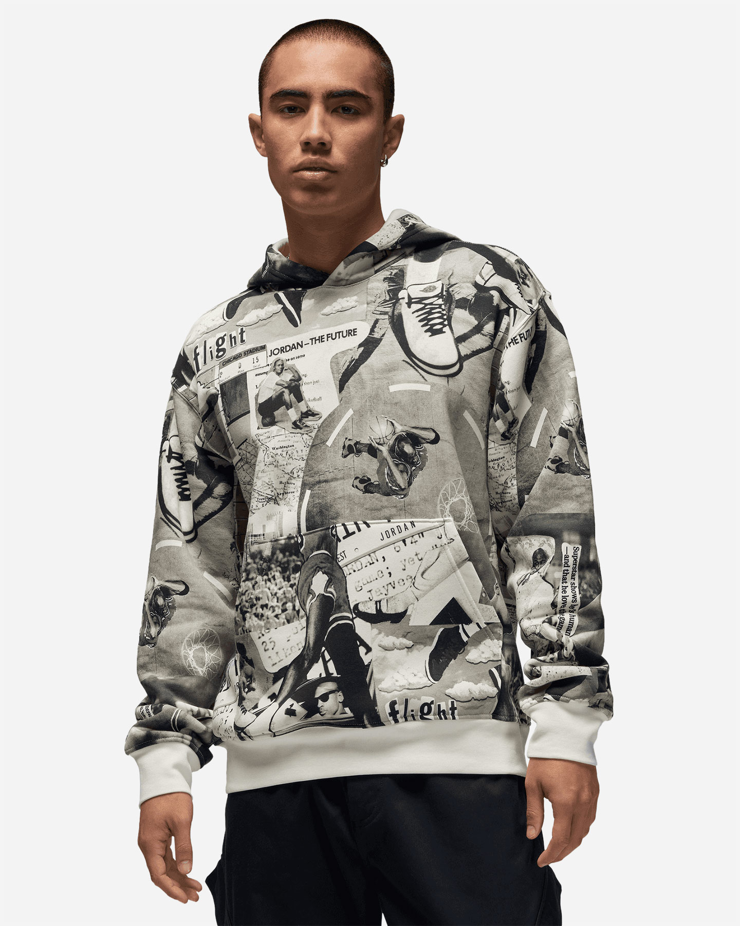 Felpa Nike Flc Brooklyn Jordan M FV7297 010 Cisalfa Sport
