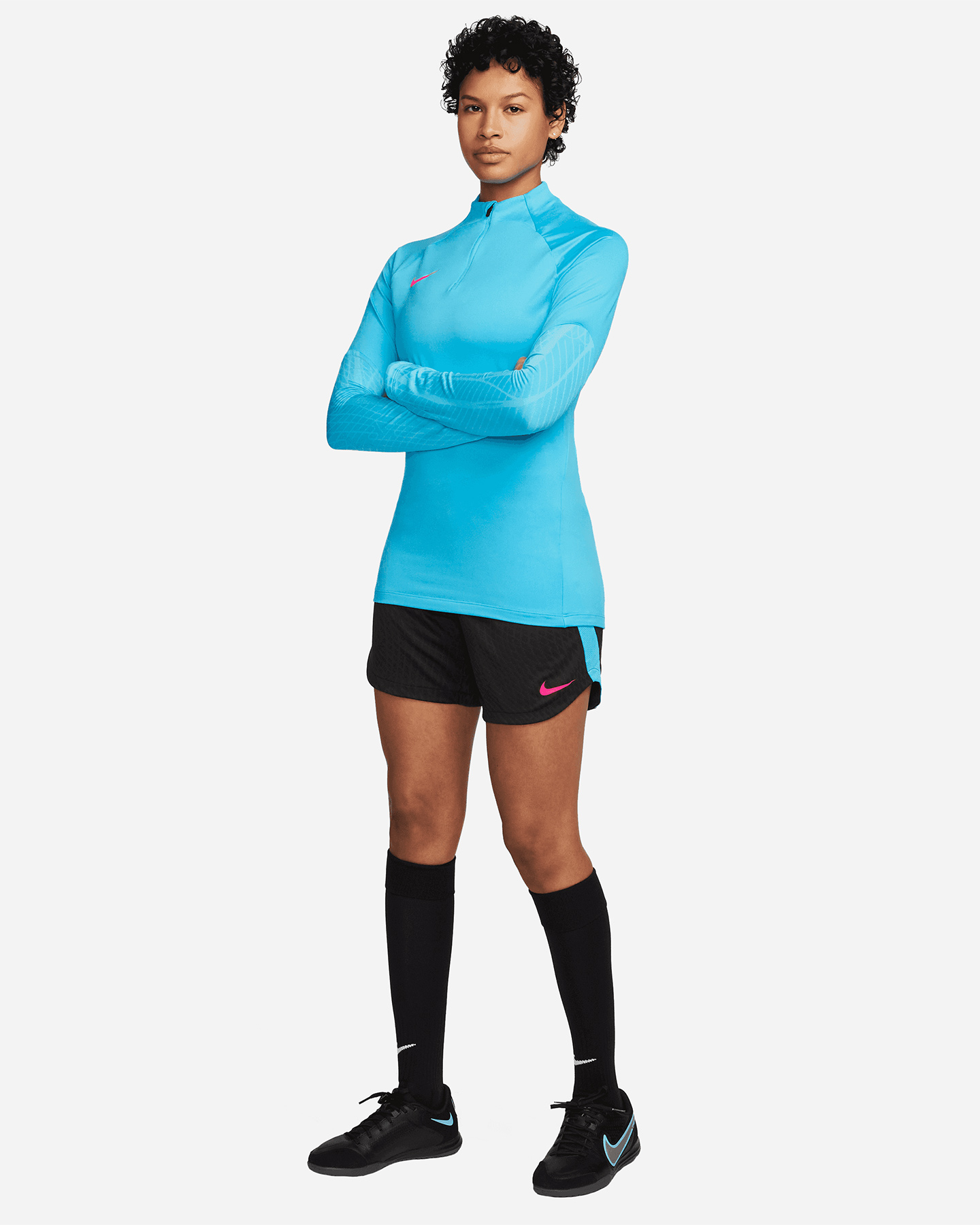 Maglia calcio NIKE DRI FIT STRIKE DRIL LS W - Azzurro - 2 | Cisalfa Sport