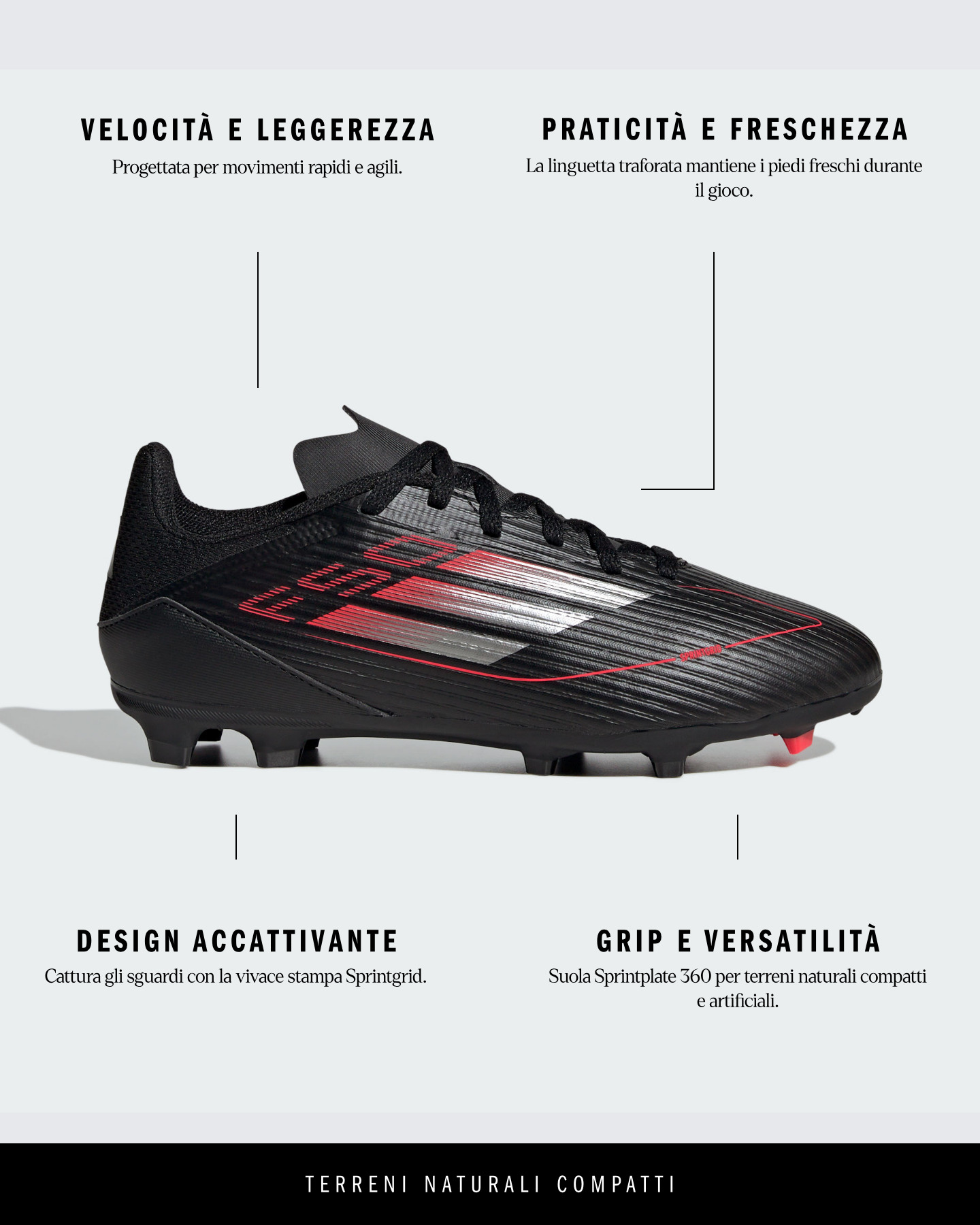 Scarpe calcio ADIDAS F50 FG-MG JR - Color mix - 4 | Cisalfa Sport