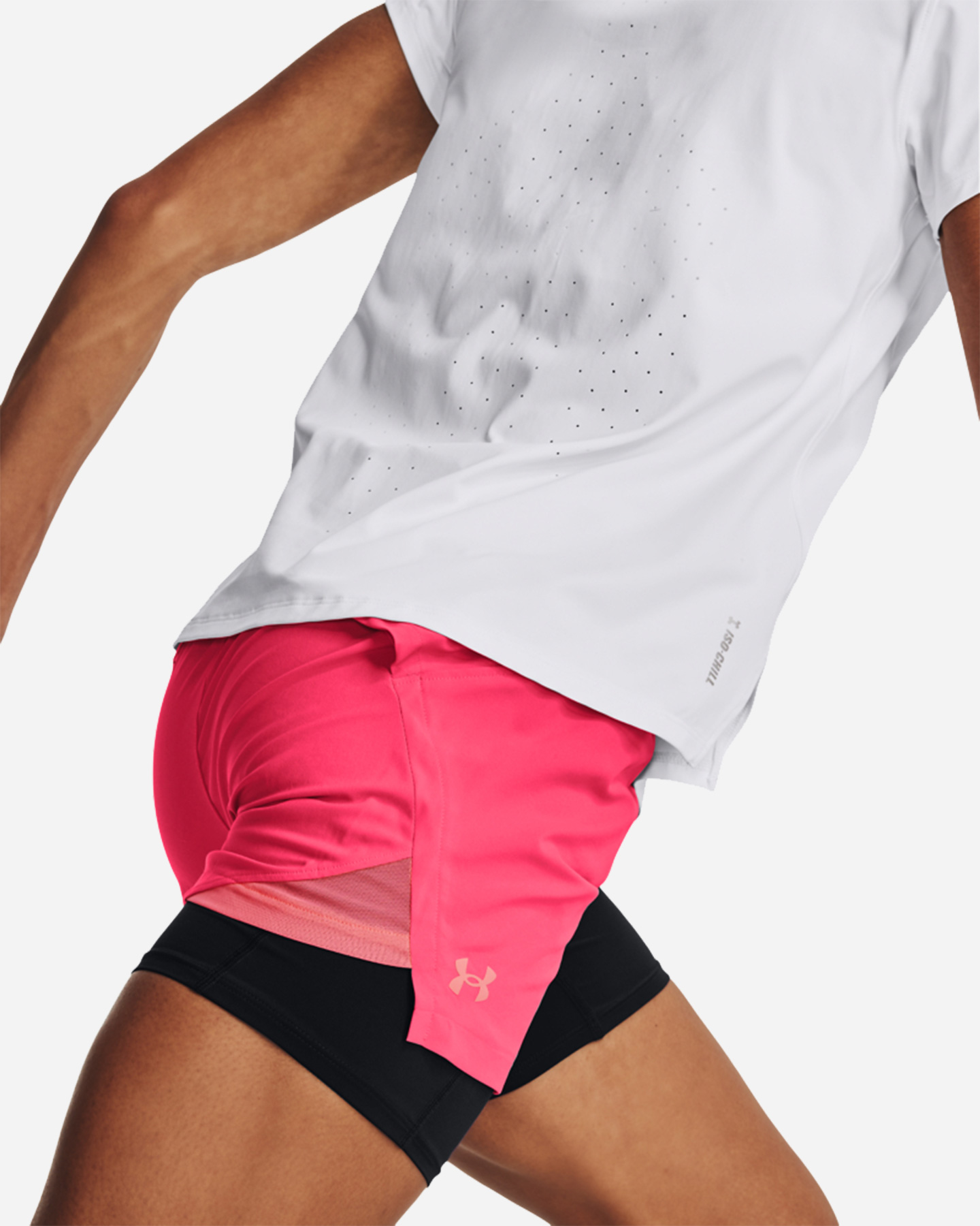 T-shirt running UNDER ARMOUR ISO-CHILL LASER W - Bianco - 4 | Cisalfa Sport