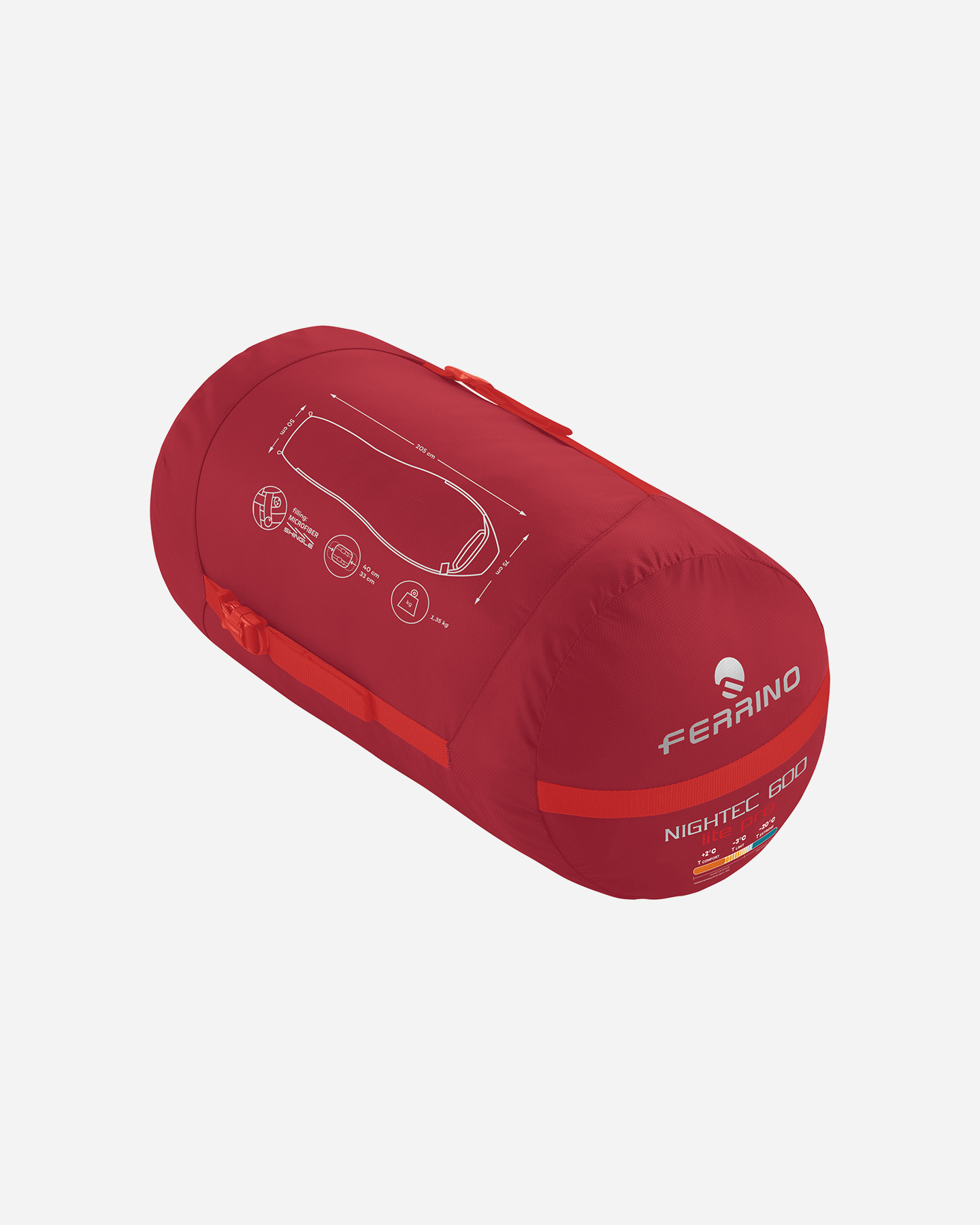 Sacco a pelo sintetico FERRINO NIGHTEC 600 LITE PRO M SX - Rosso - 1 | Cisalfa Sport