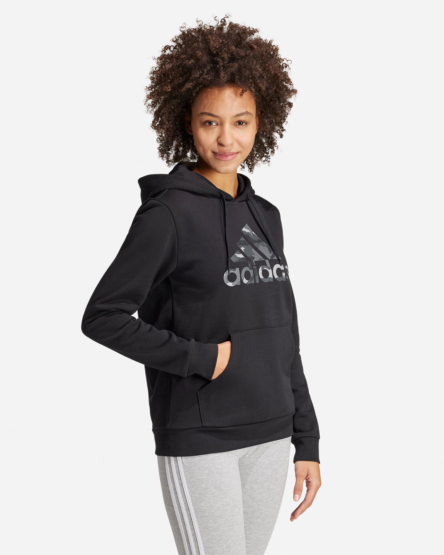 Felpa ADIDAS 3STRIPES CAMO W - Nero - 3 | Cisalfa Sport