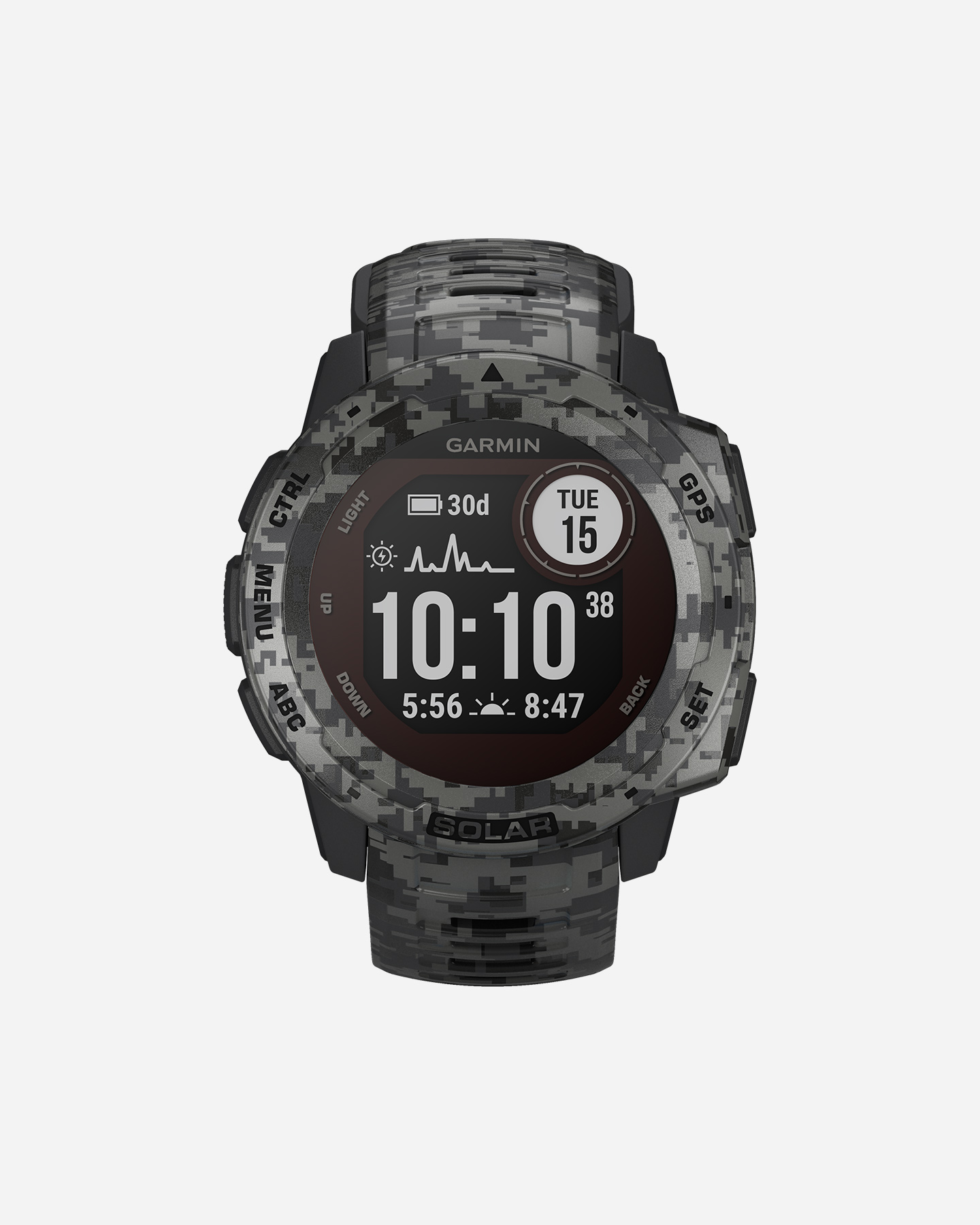Orologio multifunzione GARMIN INSTINCT SOLAR CAMO EDITION - Grigio - 0 | Cisalfa Sport