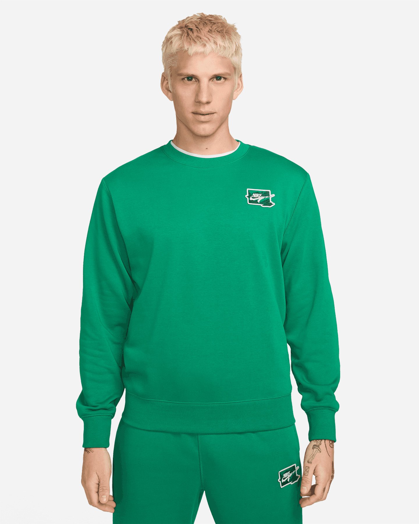 Felpa NIKE CREW CLUB BOLT GFX M - Verde - 0 | Cisalfa Sport