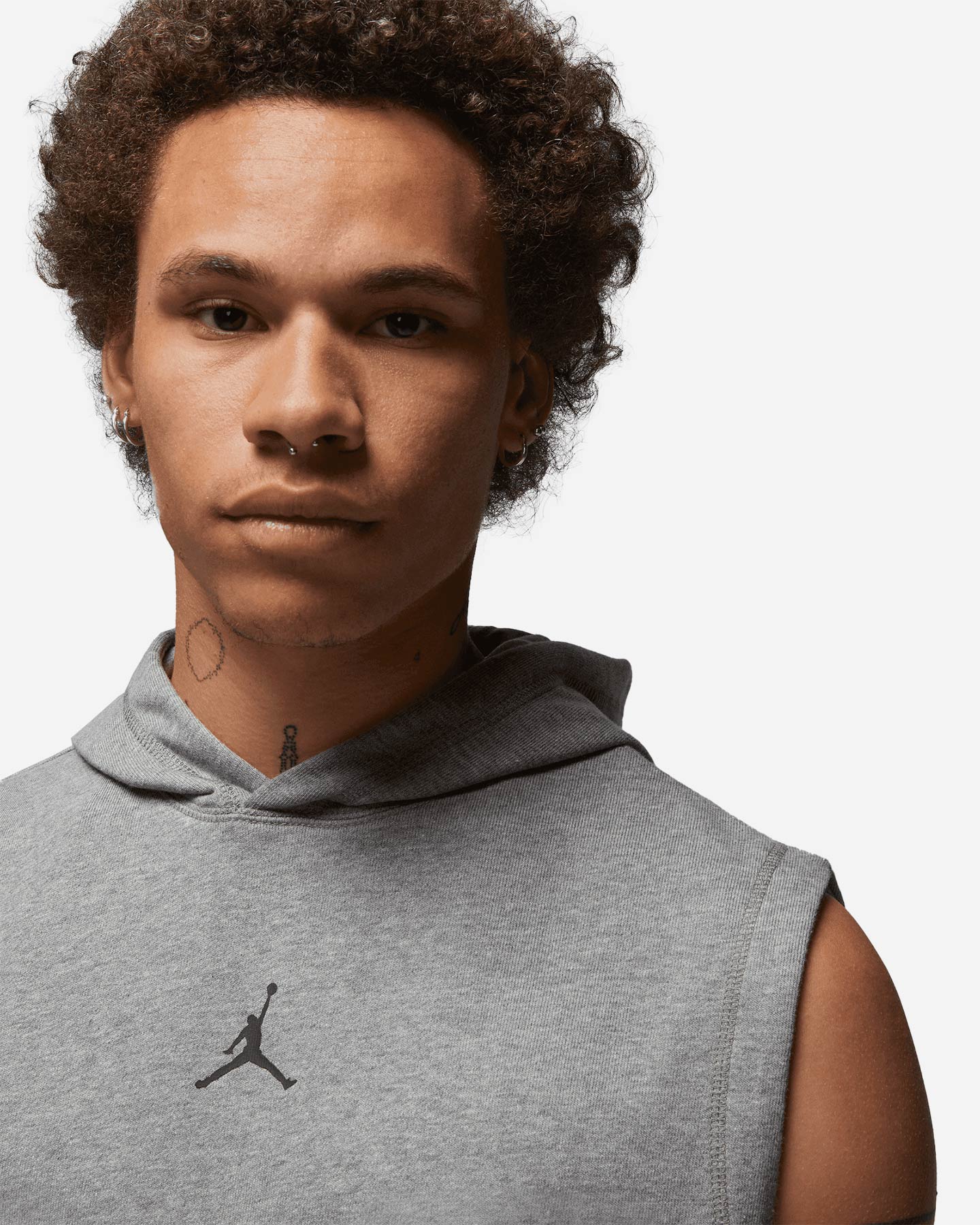 Felpa NIKE FLC JORDAN SLEEVELESS HOODIE M - Grigio - 3 | Cisalfa Sport