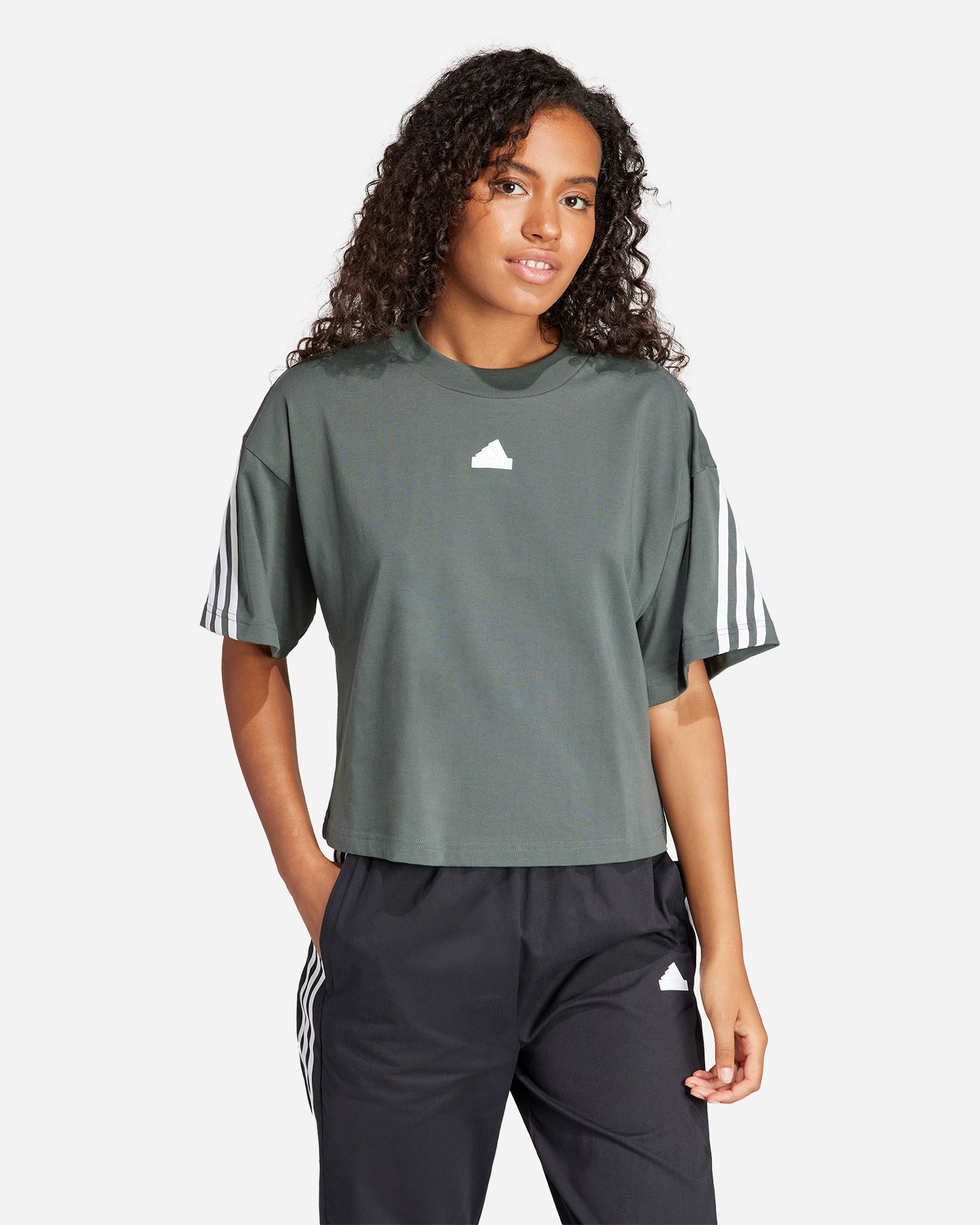 T-shirt ADIDAS 3STRIPES W - Verde - 1 | Cisalfa Sport