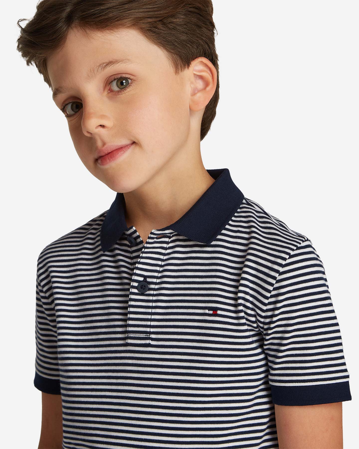 Polo TOMMY HILFIGER STRIPED JR - Blu Navy - 4 | Cisalfa Sport
