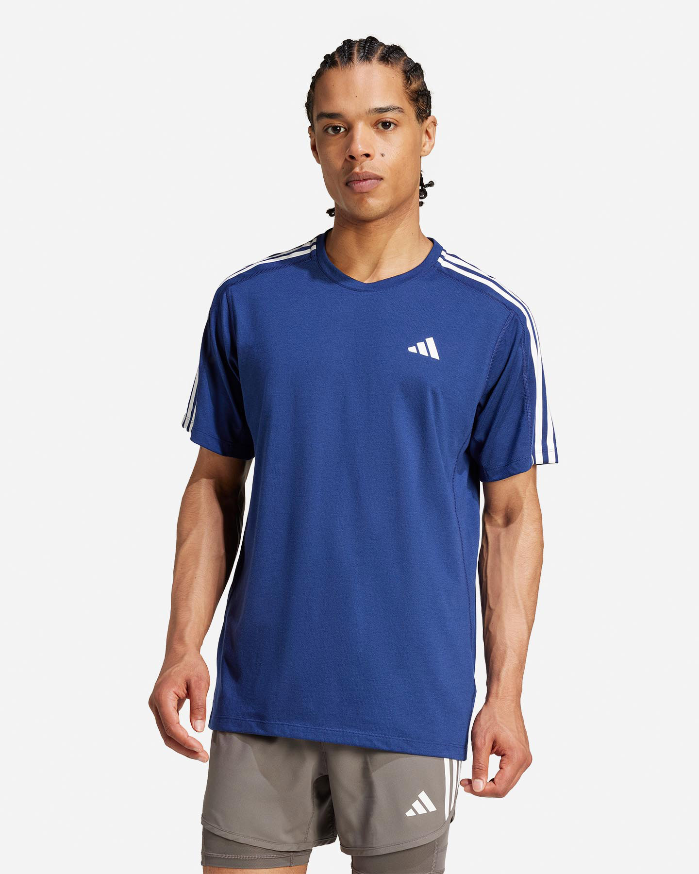 T-shirt running ADIDAS OTR E 3STRIPES M - Blu - 1 | Cisalfa Sport