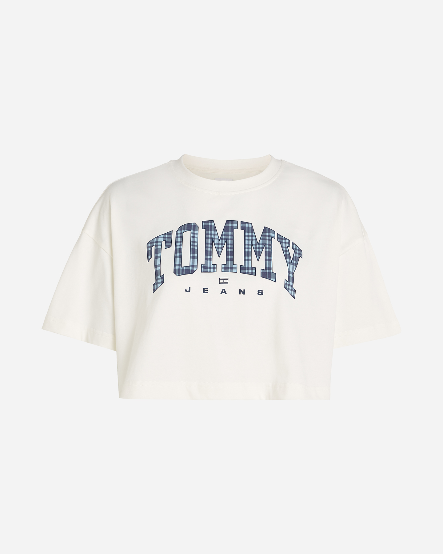 T-shirt TOMMY HILFIGER CROP VARSITY LOGO CHECK W - 0 | Cisalfa Sport