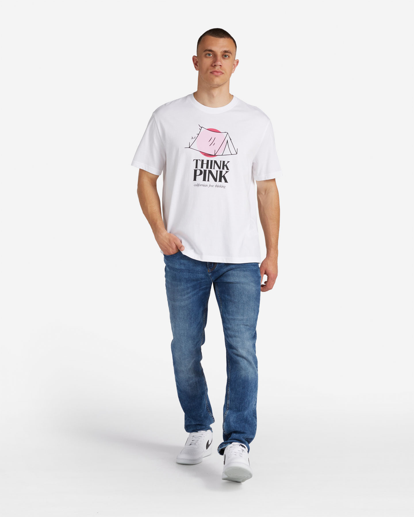 T-shirt THINK PINK CAMPING M - Bianco - 3 | Cisalfa Sport