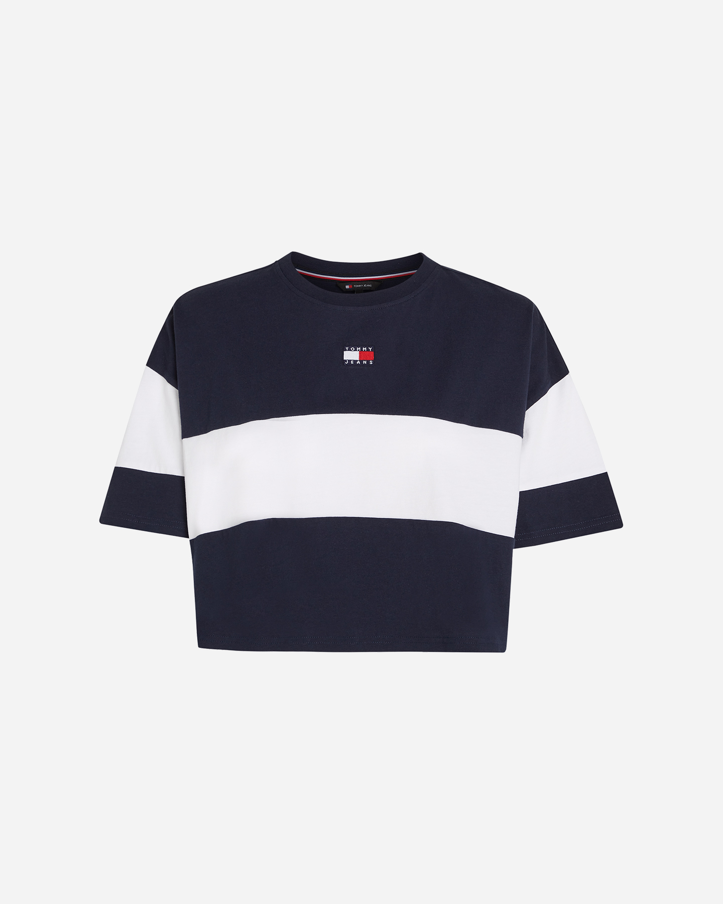 T-shirt TOMMY HILFIGER CROP BADE STRIPE W - Blu Navy - 0 | Cisalfa Sport