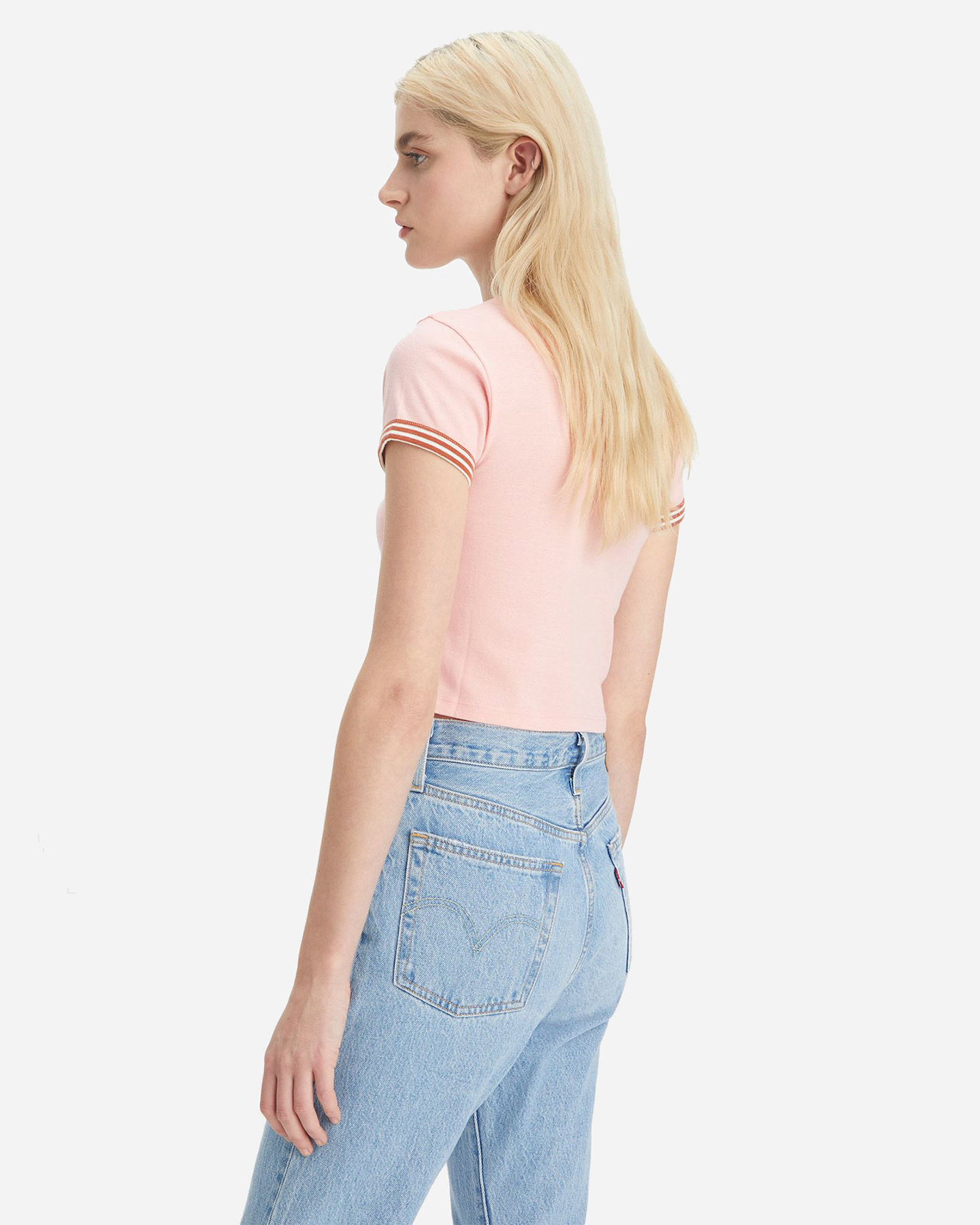 T-shirt LEVI'S RUBBER NECK CROP W - Rosa - 1 | Cisalfa Sport