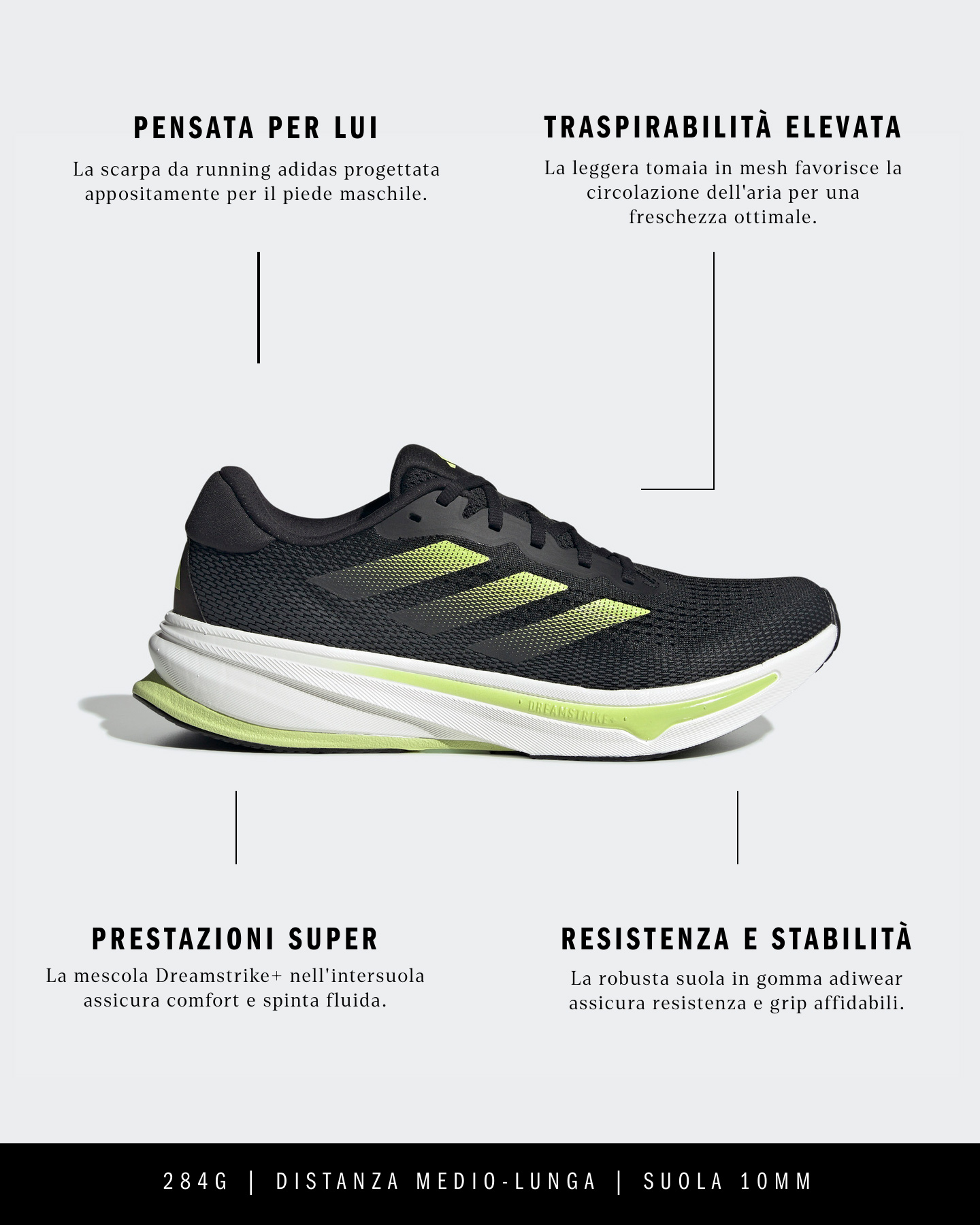 Scarpe running ADIDAS SUPERNOVA RISE M - 1 | Cisalfa Sport