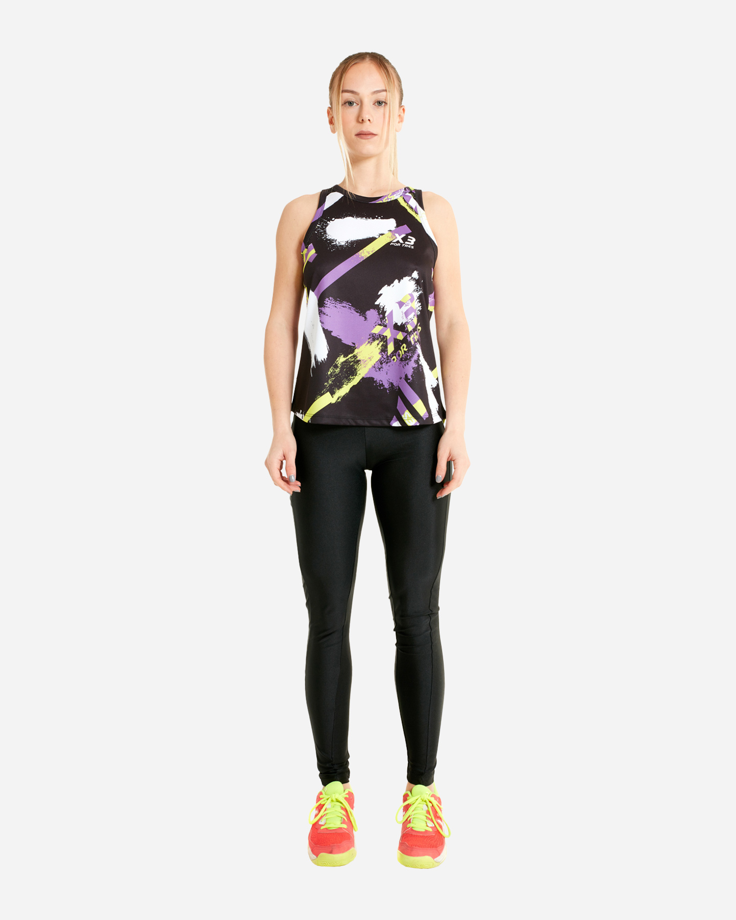 T-shirt tennis X3 POR TRES CALANDA W - Nero - 1 | Cisalfa Sport