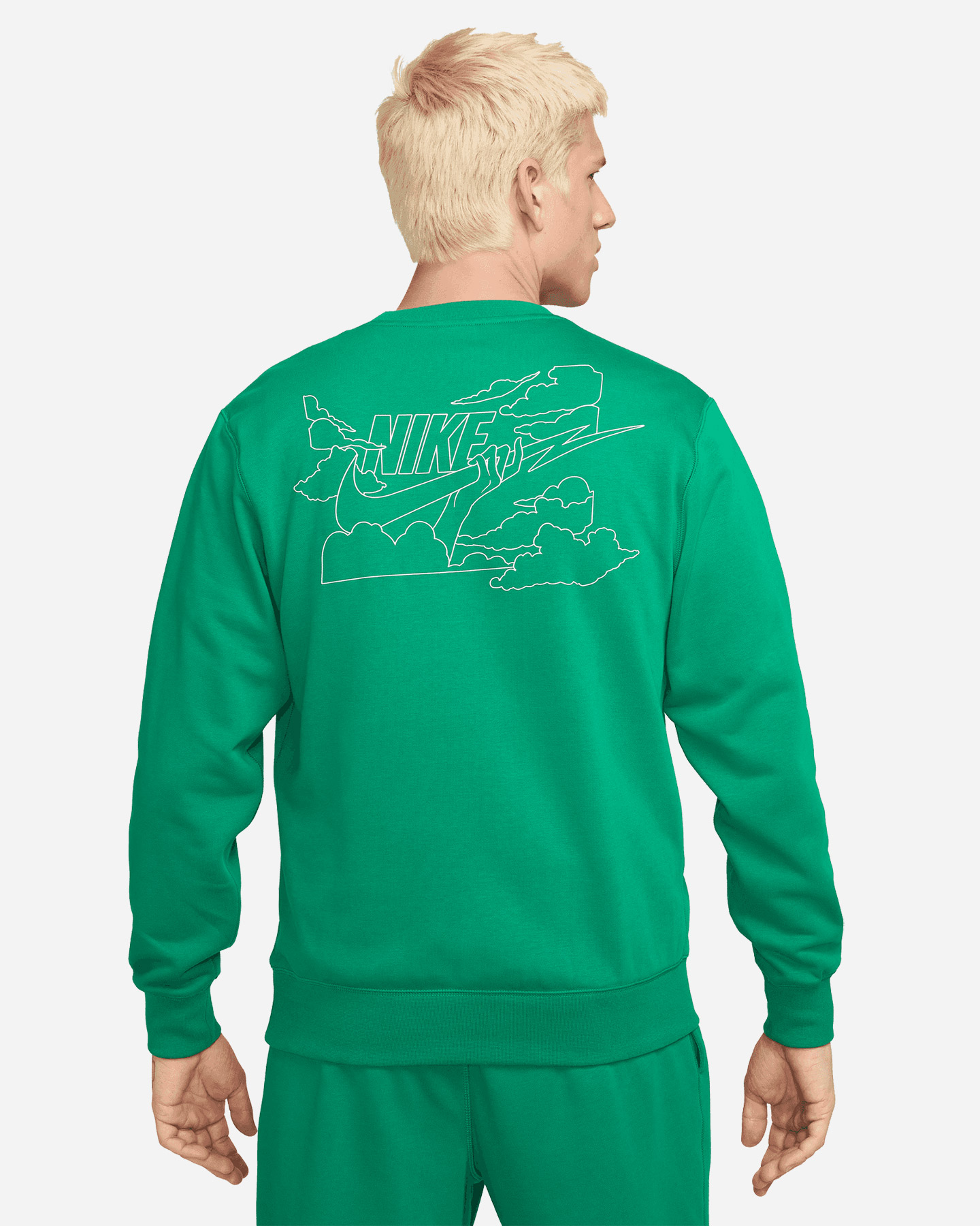 Felpa NIKE CREW CLUB BOLT GFX M - Verde - 1 | Cisalfa Sport