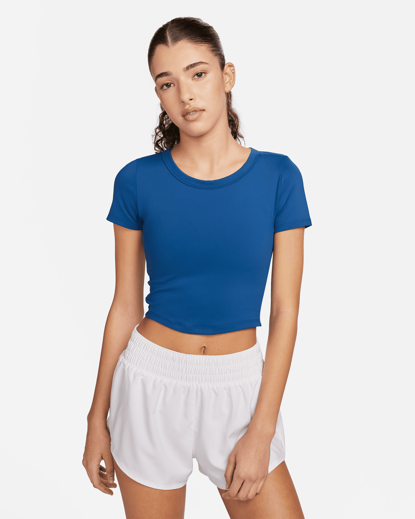 T-shirt training NIKE CROP SMALL LOGO W - Blu - 0 | Cisalfa Sport