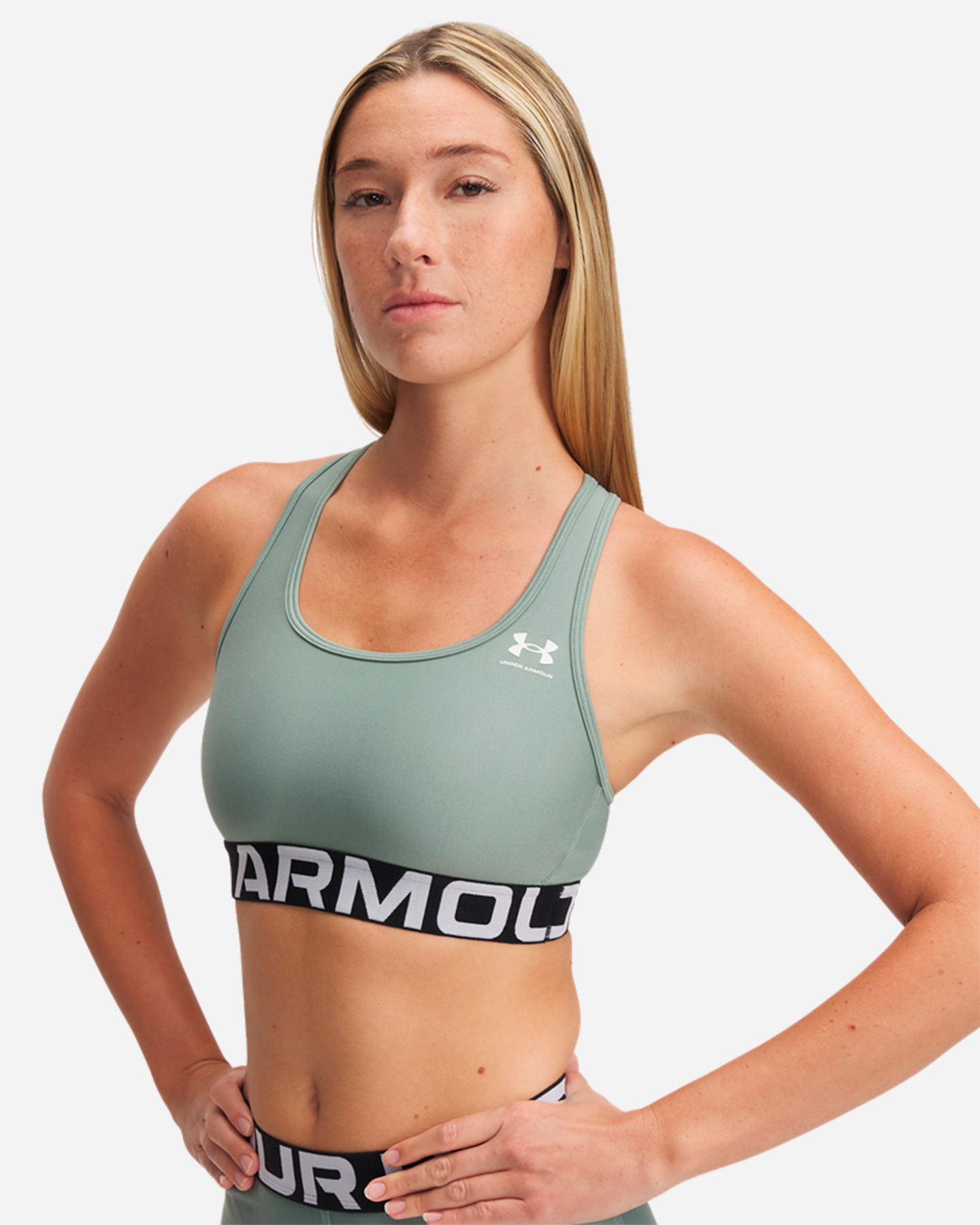 Bra training UNDER ARMOUR LOGO W - Verde - 2 | Cisalfa Sport