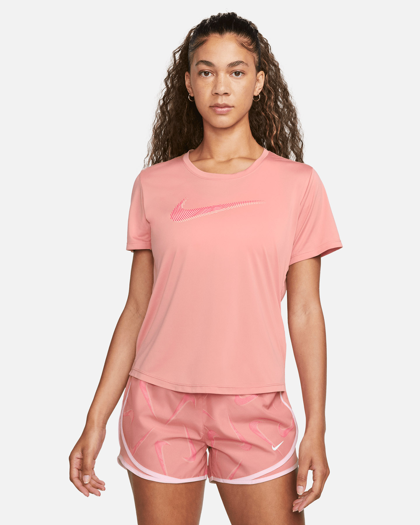 T-shirt running NIKE DRI FIT SWOOSH W - Rosso - 0 | Cisalfa Sport
