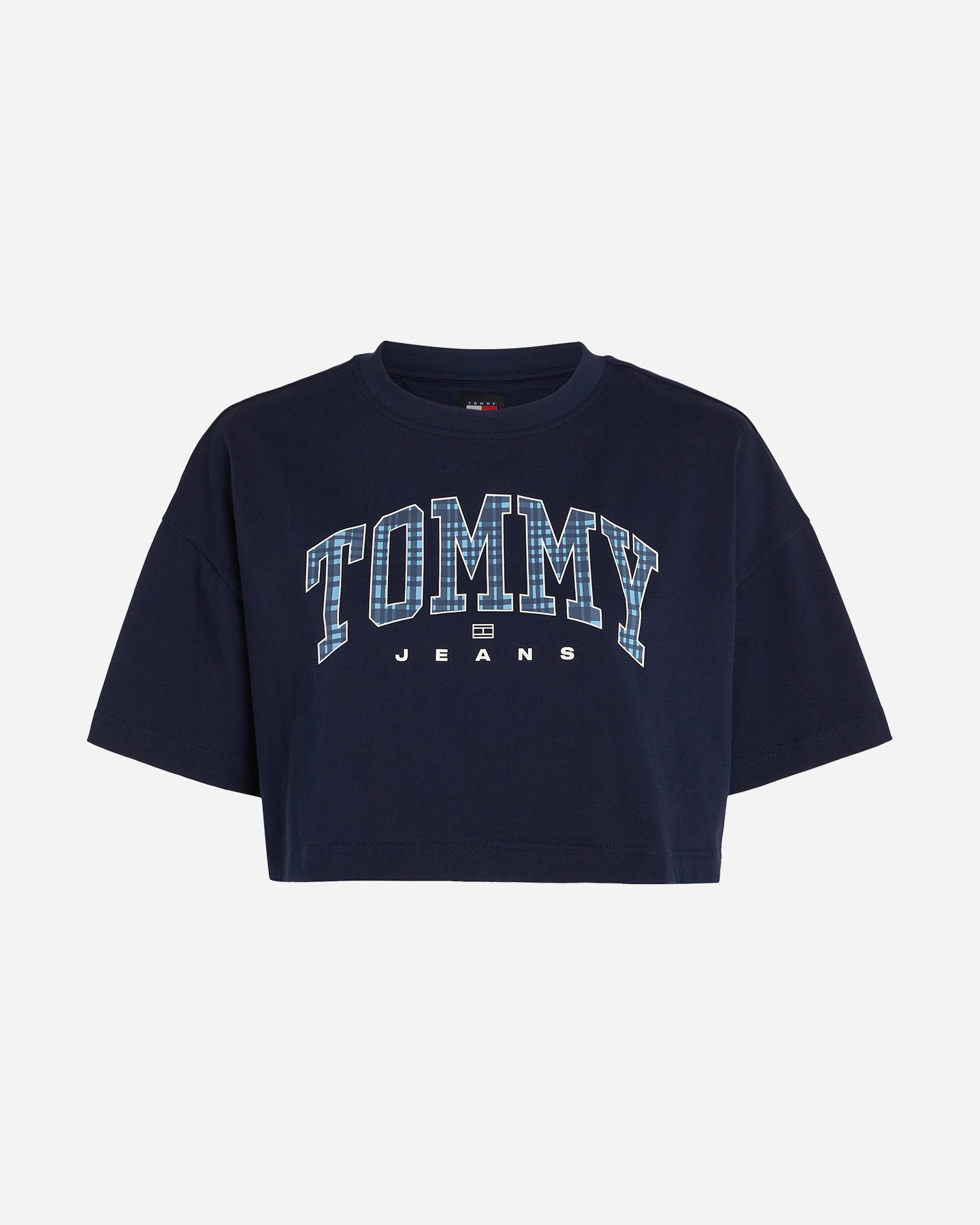 T-shirt TOMMY HILFIGER CROP VARSITY LOGO CHECK W - 0 | Cisalfa Sport