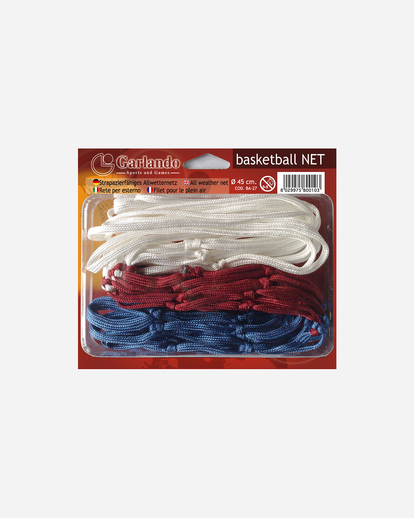 Canestro tabellone basket GARLANDO RETE CANESTRO 45 CM - 0 | Cisalfa Sport