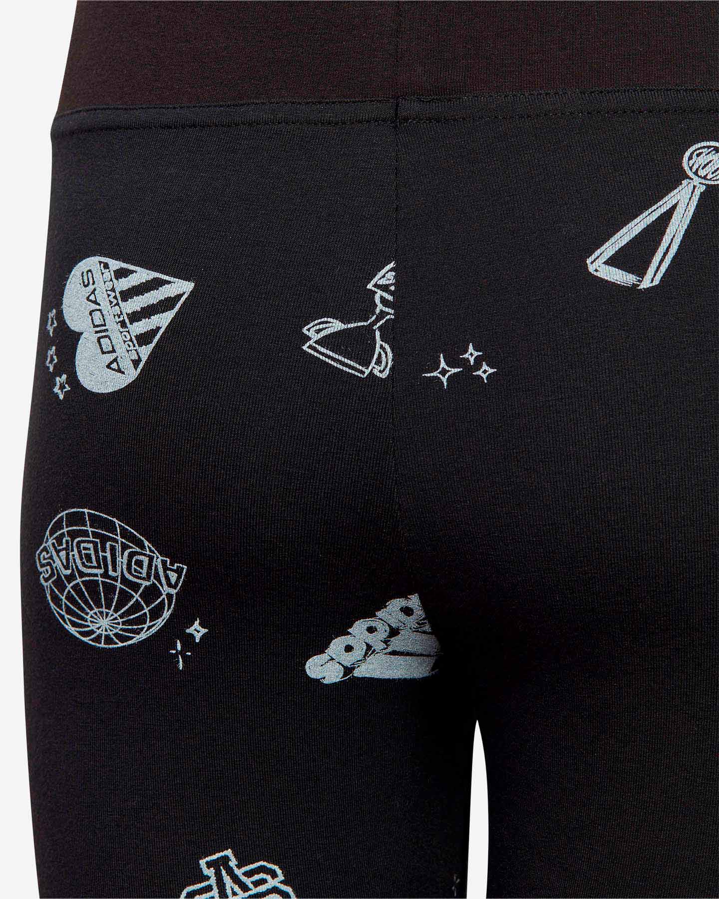 Leggings ADIDAS ALL OVER JR - Nero - 4 | Cisalfa Sport