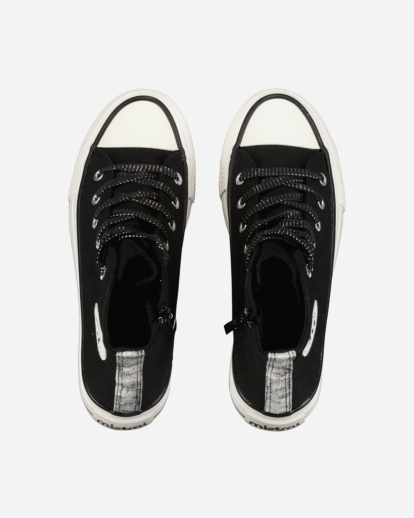 Scarpe sneakers MISTRAL STRIPES PLAT MID 2.0 JR - Nero - 3 | Cisalfa Sport