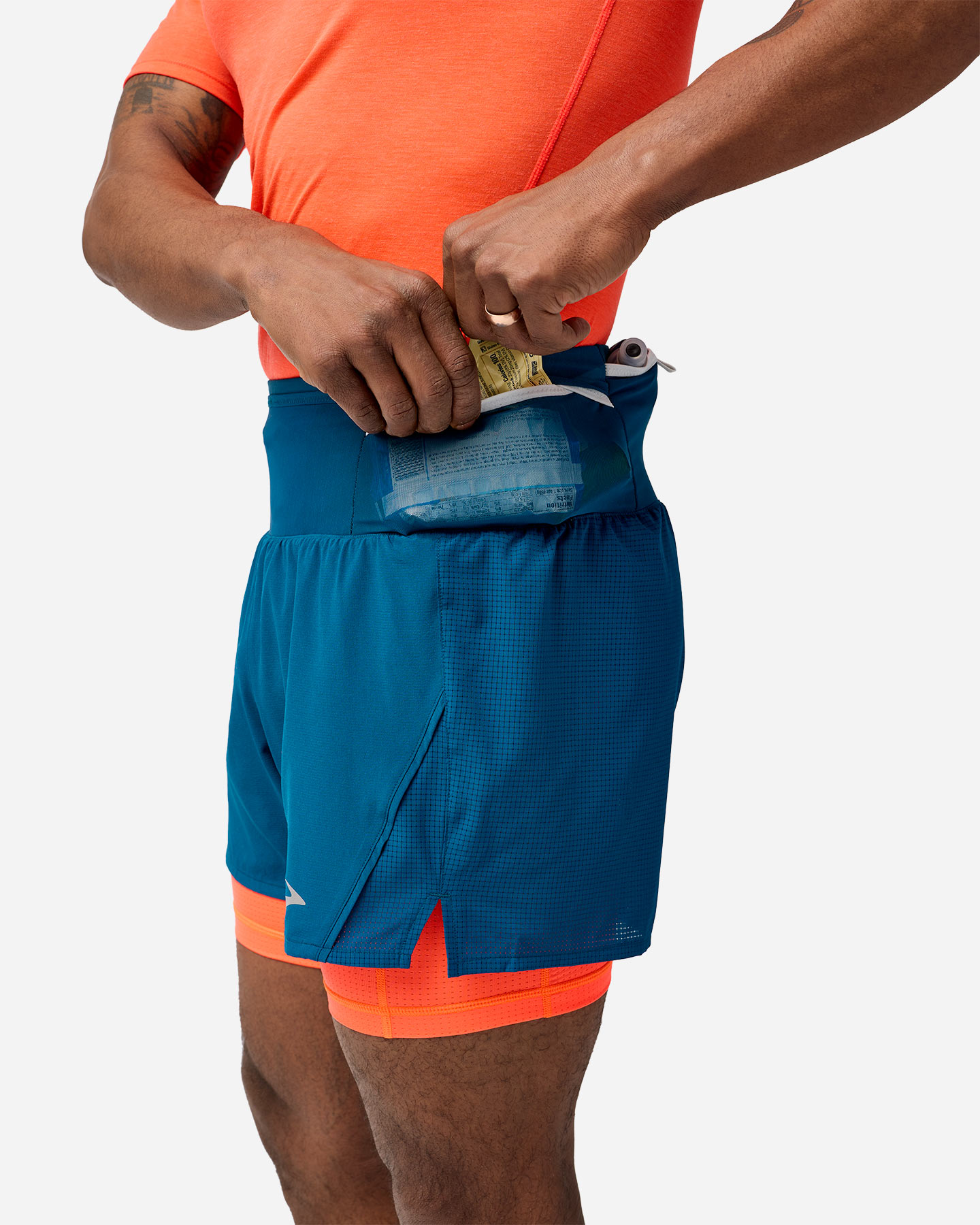 Short running BROOKS HIGH POINT 2IN1 M - Color mix - 3 | Cisalfa Sport
