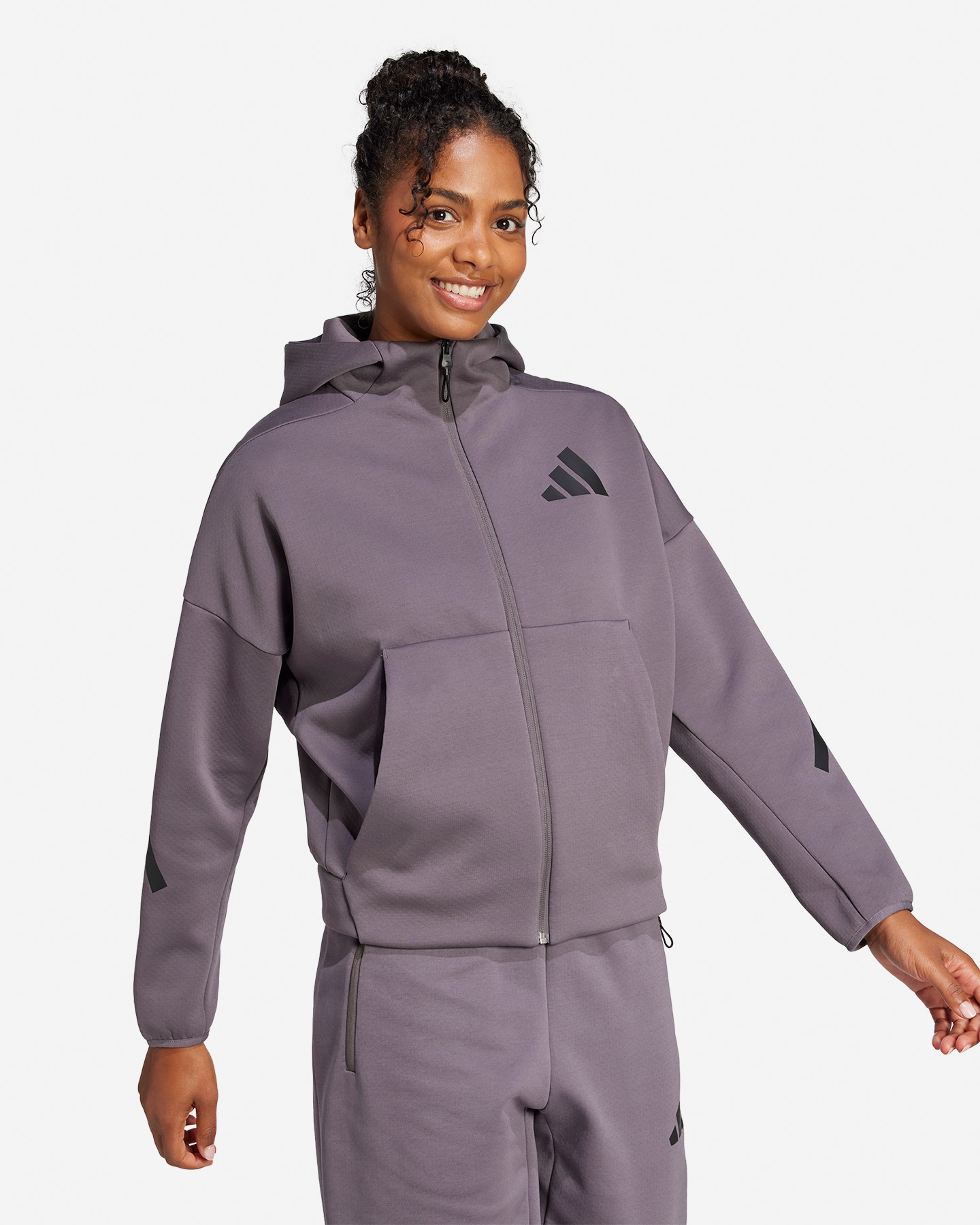Felpa ADIDAS NEW ZNE W - Grigio - 3 | Cisalfa Sport