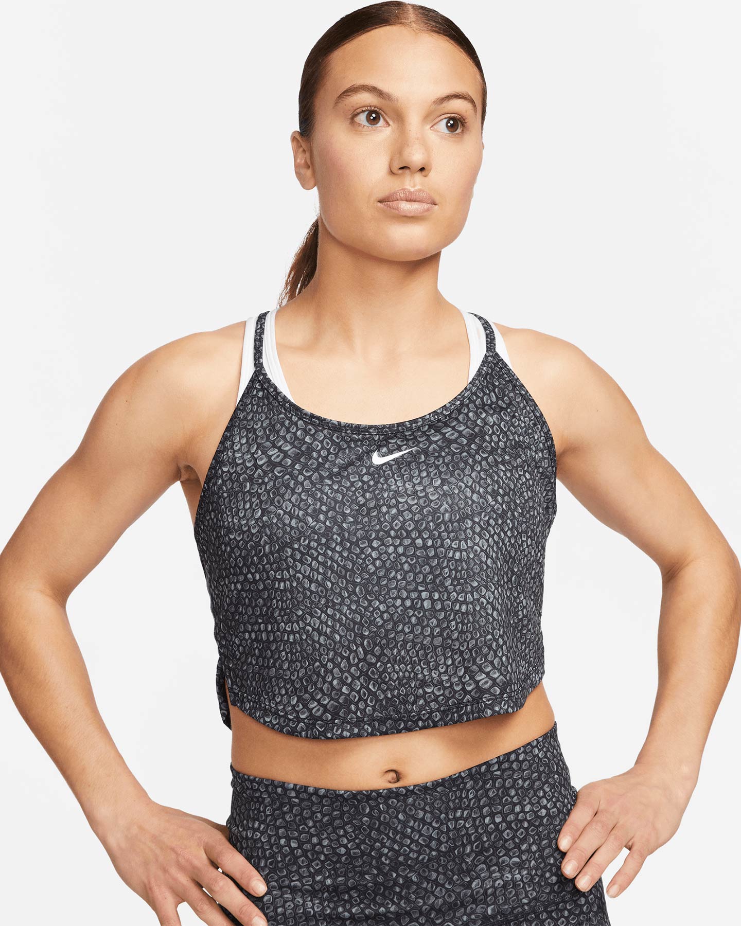 Canotta training NIKE CROP ALL OVER PRINTED W - Nero - 1 | Cisalfa Sport