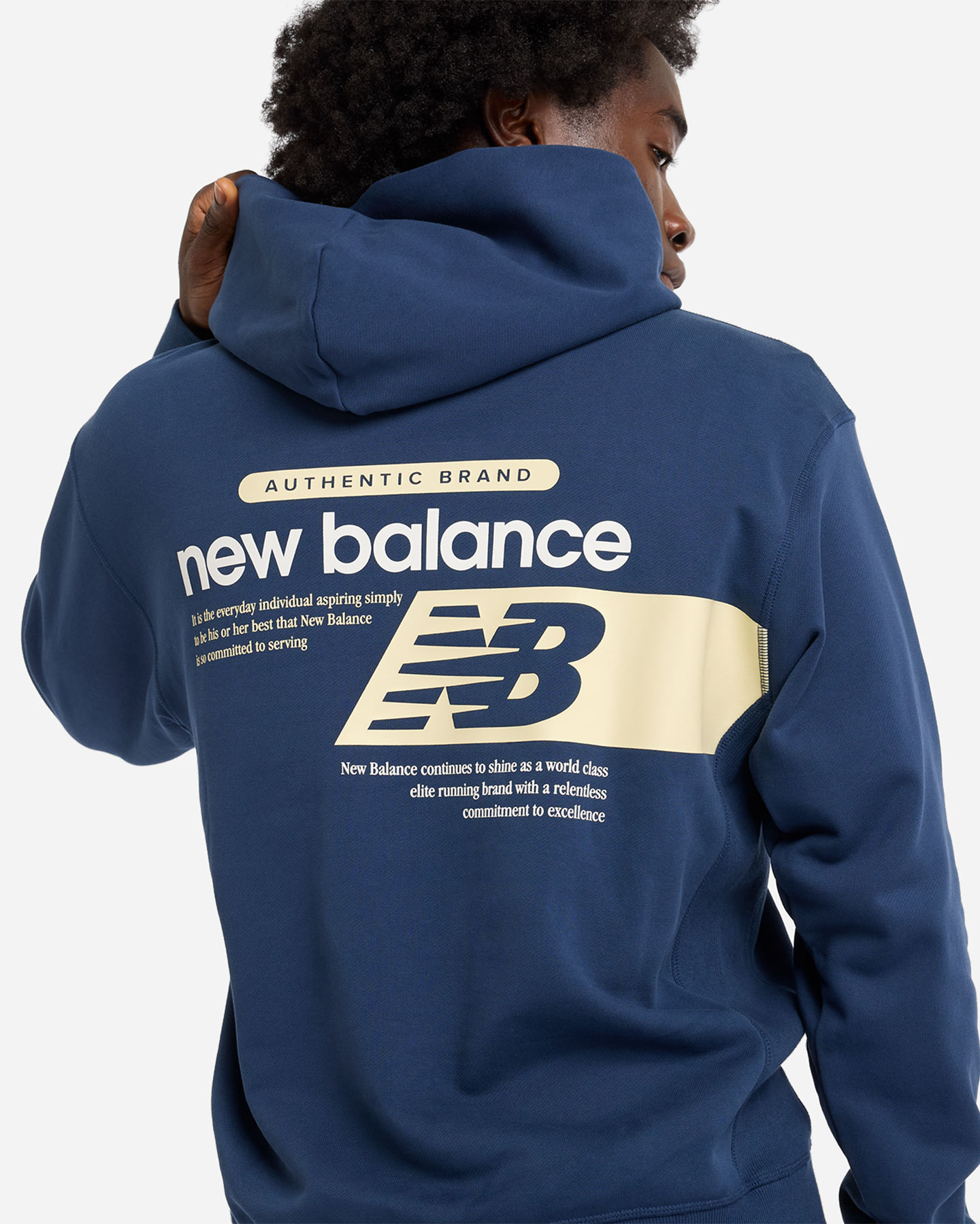 Felpa NEW BALANCE RELAXED GFX BACK BIG LOGO M - Blu Navy - 4 | Cisalfa Sport
