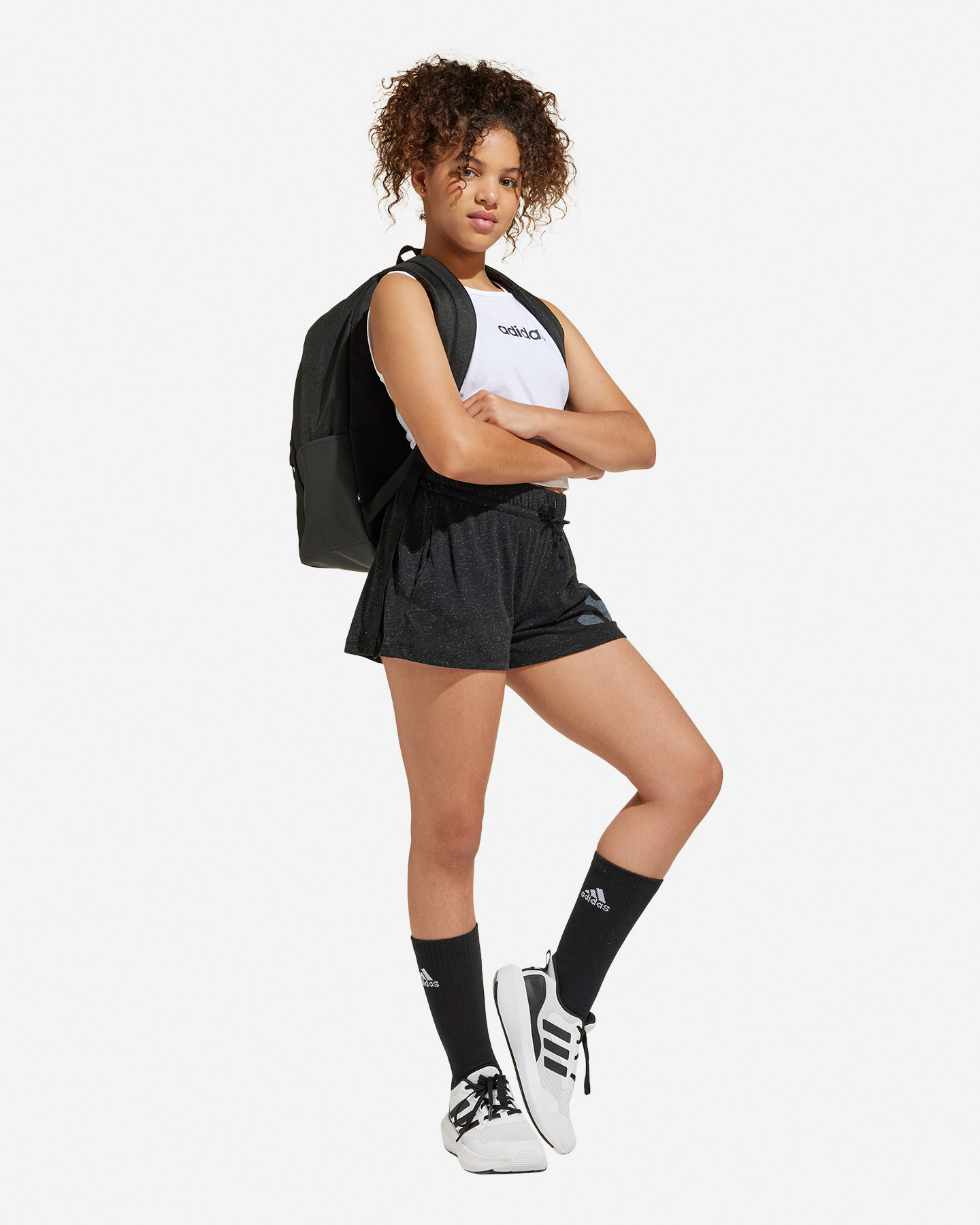 Pantaloncini ADIDAS BIG LOGO JR - Nero - 5 | Cisalfa Sport