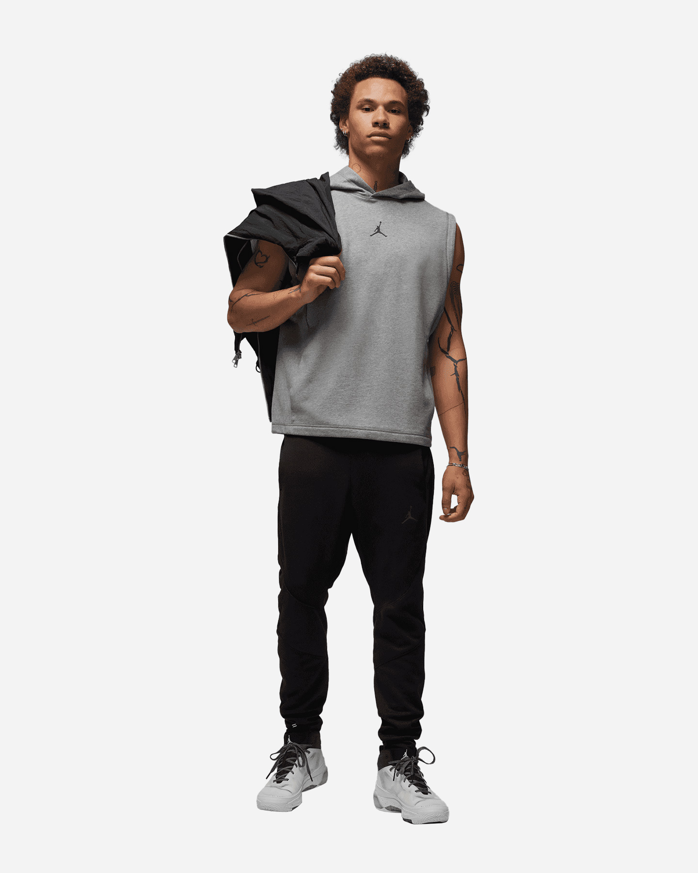 Felpa NIKE FLC JORDAN SLEEVELESS HOODIE M - Grigio - 2 | Cisalfa Sport