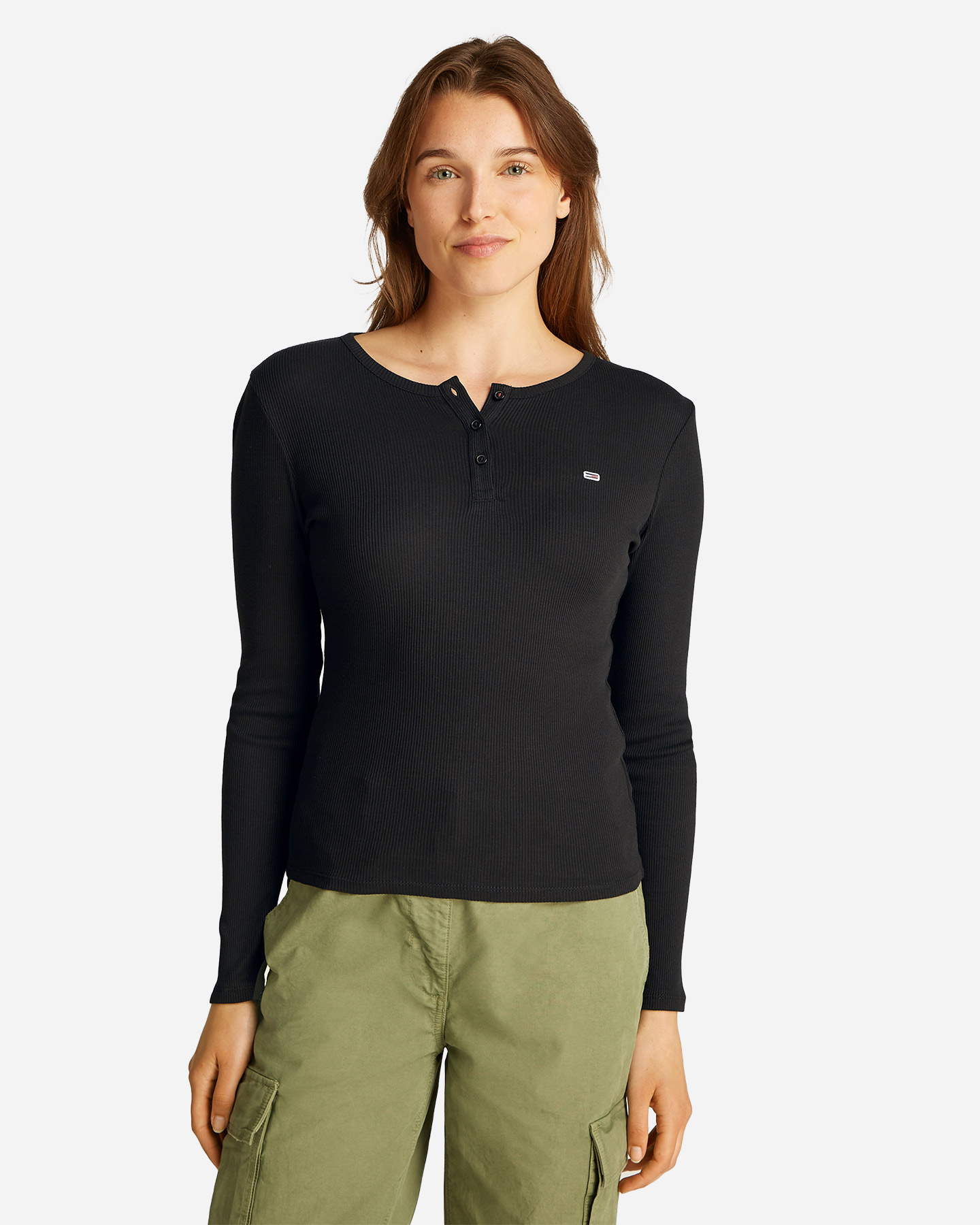 T-shirt TOMMY HILFIGER SLIM BUTTON W - Nero - 2 | Cisalfa Sport