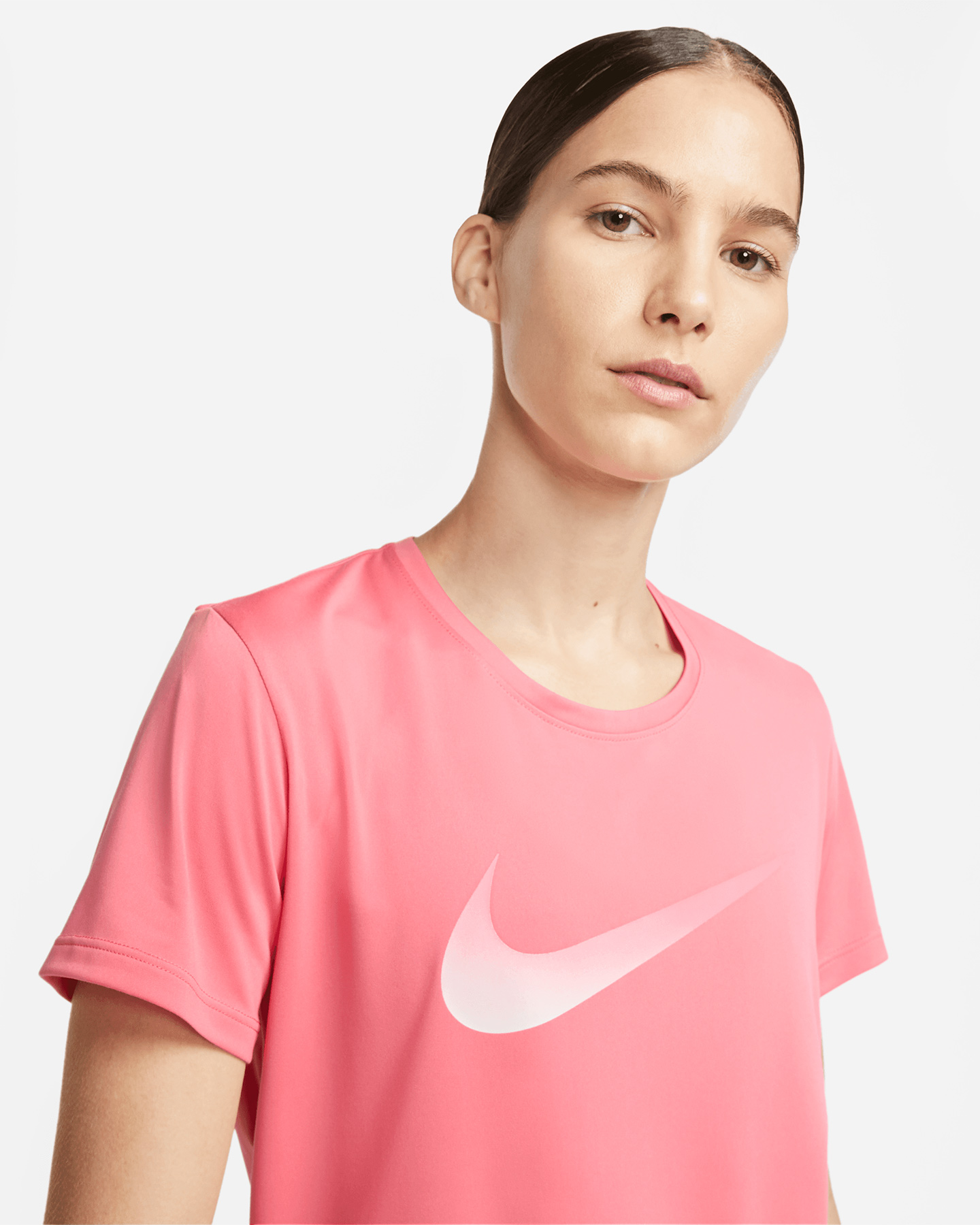 T-shirt running NIKE ONE DRI FIT SWOOSH W - Rosa - 2 | Cisalfa Sport