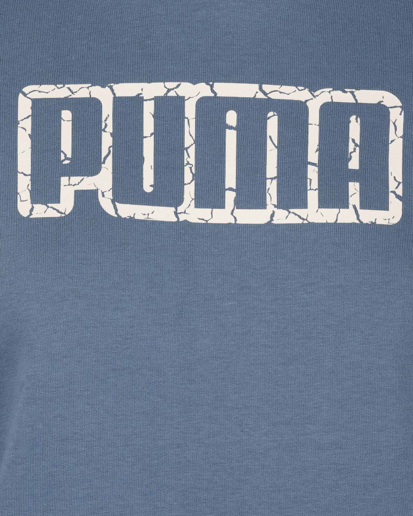 Felpa PUMA CRACKED BIG LOGO W - Blu Navy - 2 | Cisalfa Sport