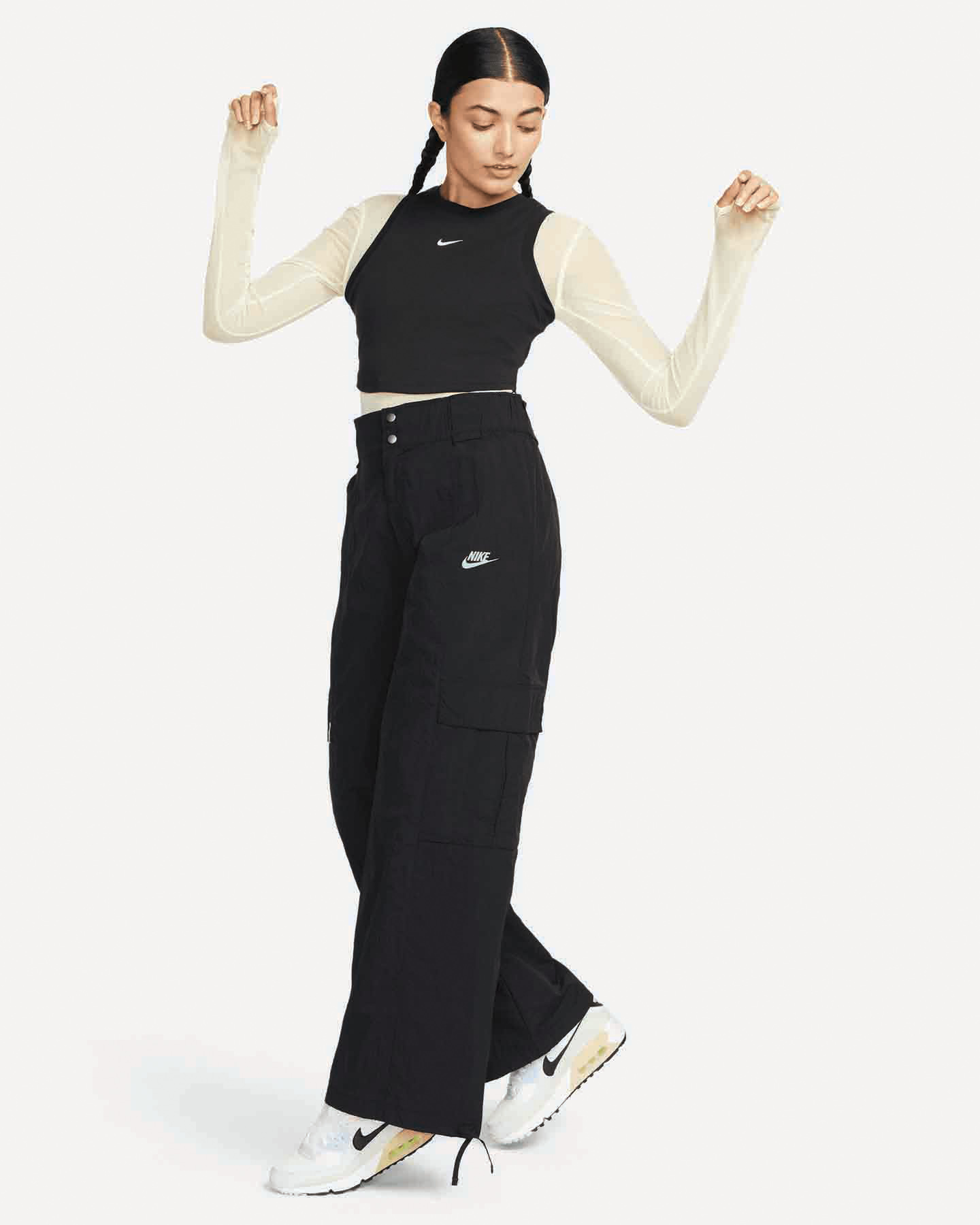 Canotta NIKE COST CROP SMALL LOGO ESSENTIALS W - Nero - 3 | Cisalfa Sport